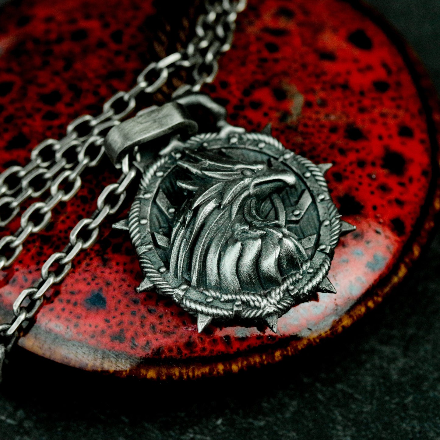 Serpent Ringed Eagle Pendant ¨C 925 Sterling Silver Handmade