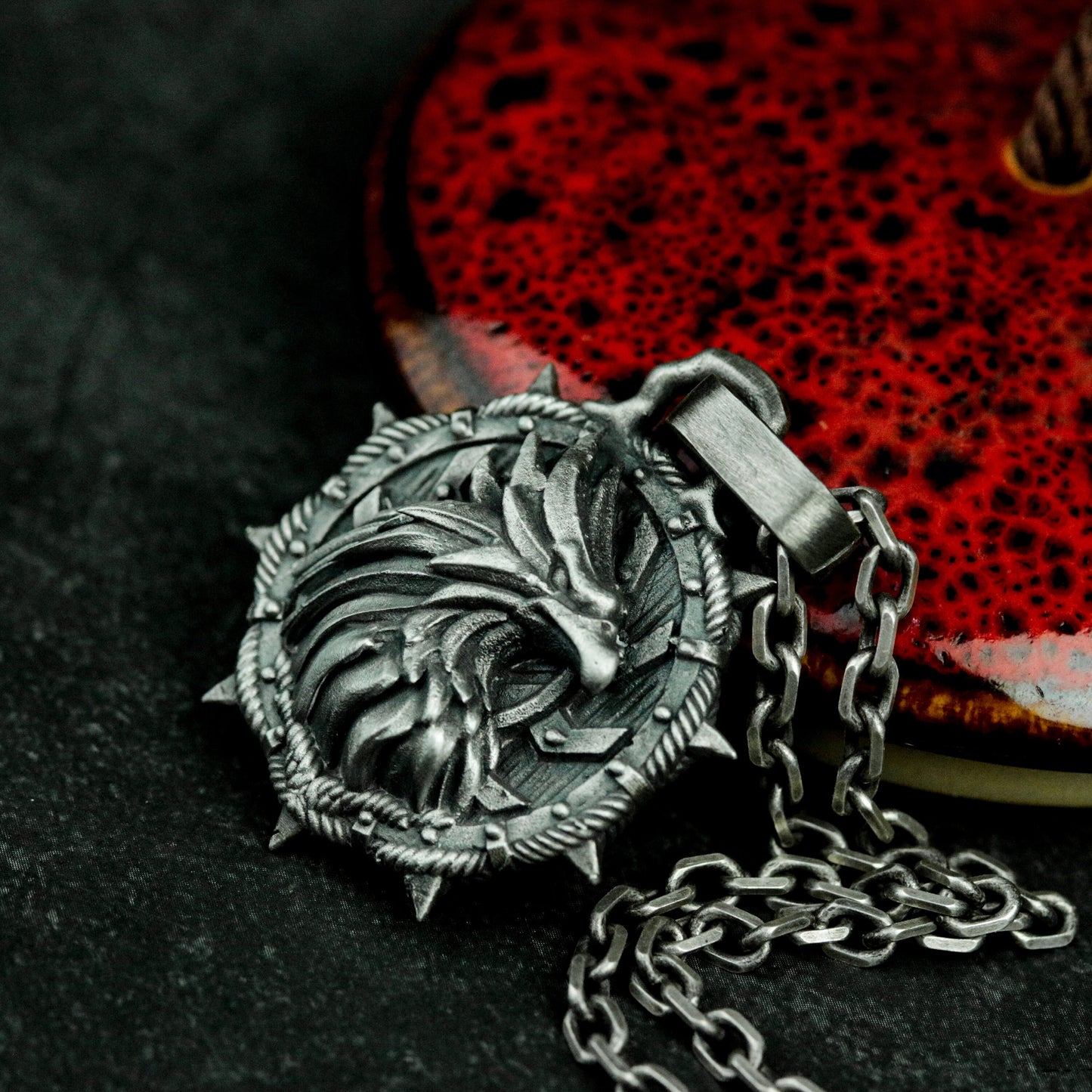 Serpent Ringed Eagle Pendant ¨C 925 Sterling Silver Handmade