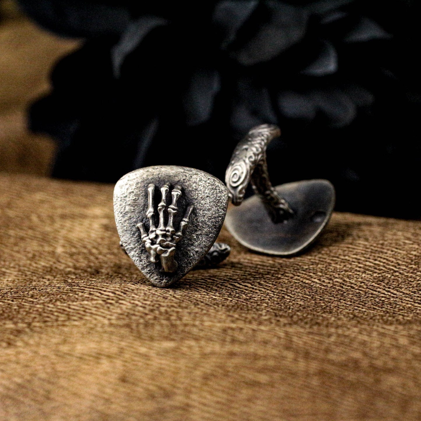 Hand Bone Gothic Rock Cufflinks - 925 Sterling Silver Handmade