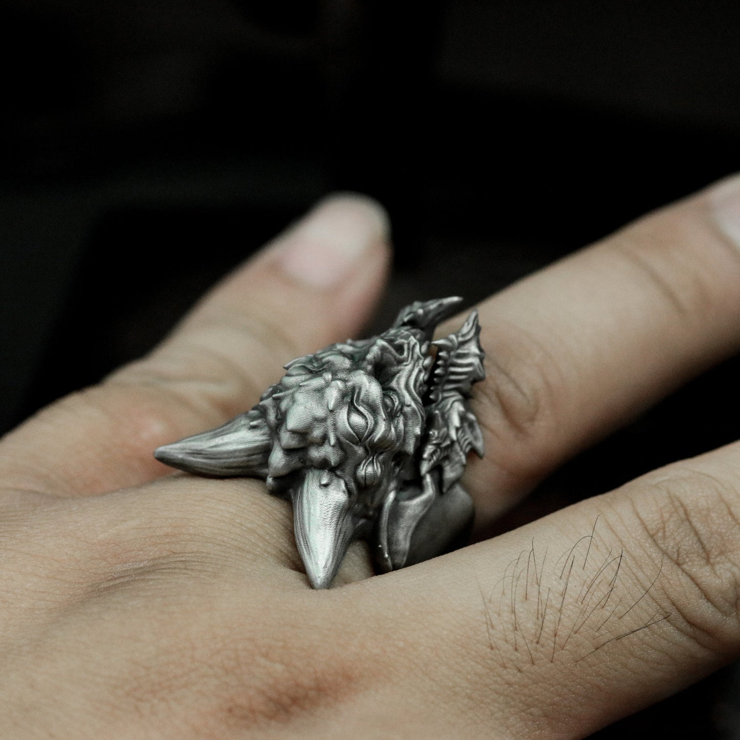 Demon Face Ring ¨C 925 Silver Handmade