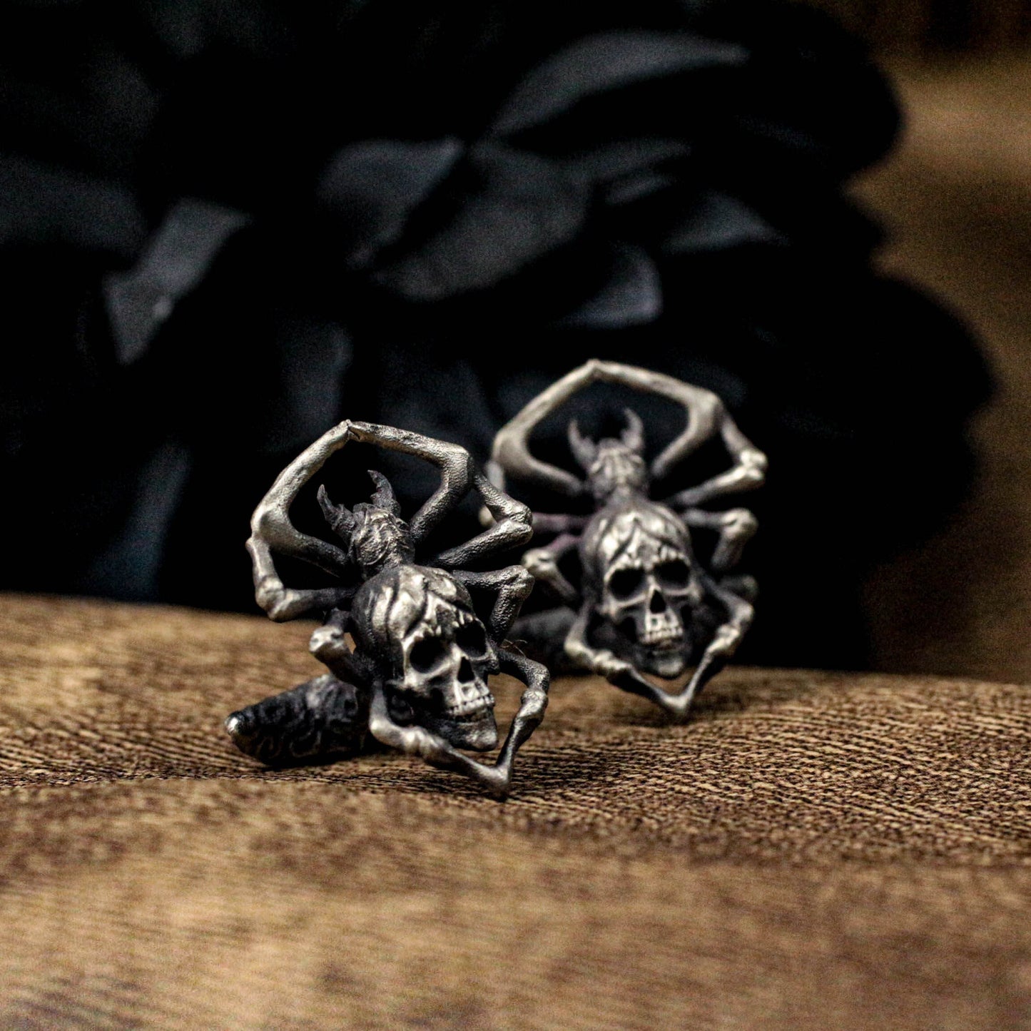 Skull Spider Cufflinks - 925 Silver Handmade