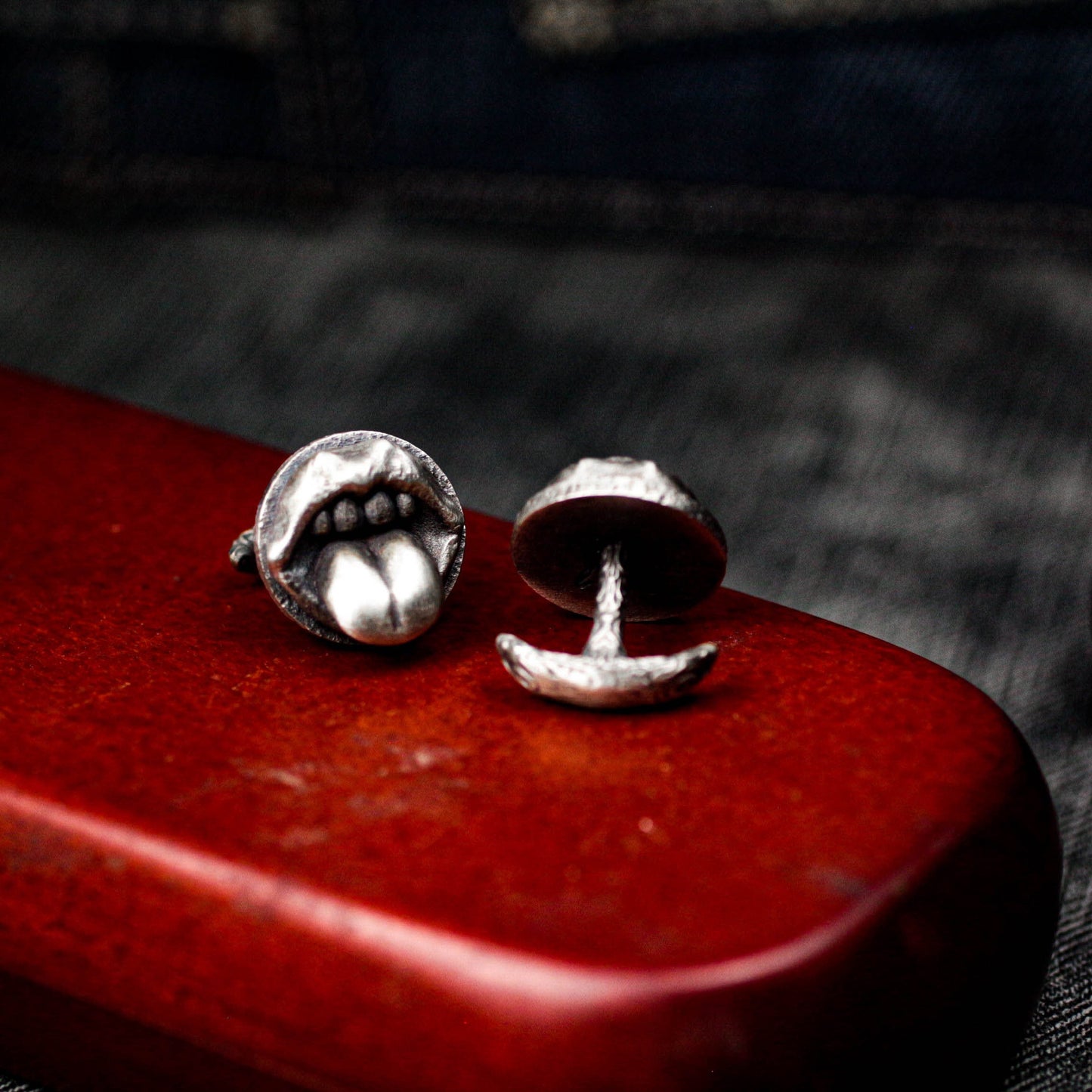 Emoji Cufflinks - Handmade 925 Silver Grinning Tongue Design