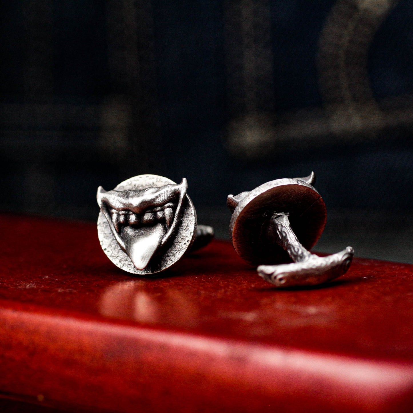Vampire Teeth Cufflinks - 925 Sterling Silver Handmade