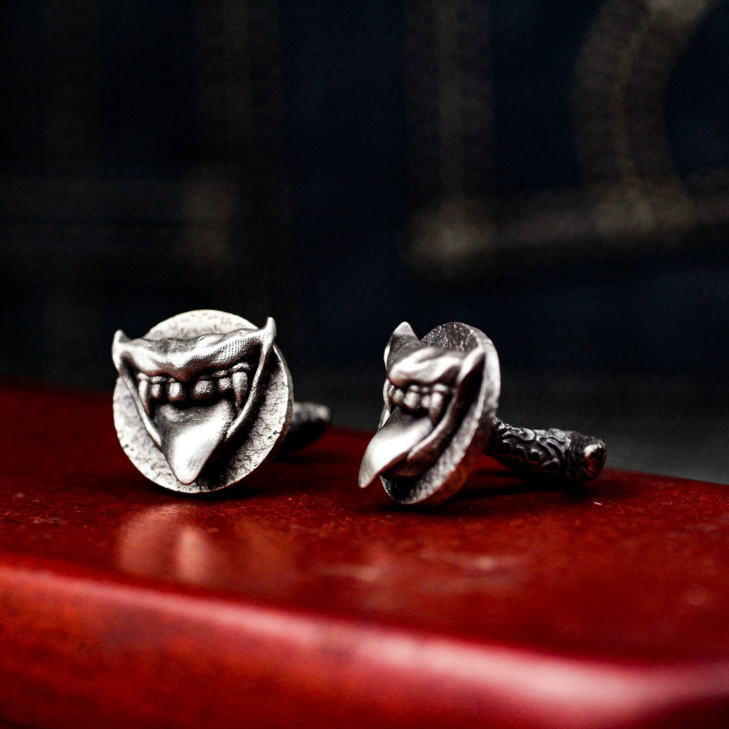 Vampire Teeth Cufflinks - 925 Sterling Silver Handmade