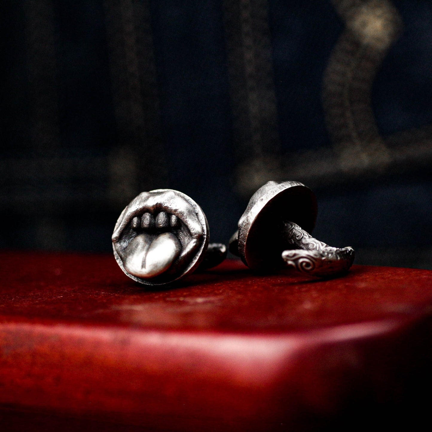 Emoji Cufflinks - Handmade 925 Silver Grinning Tongue Design