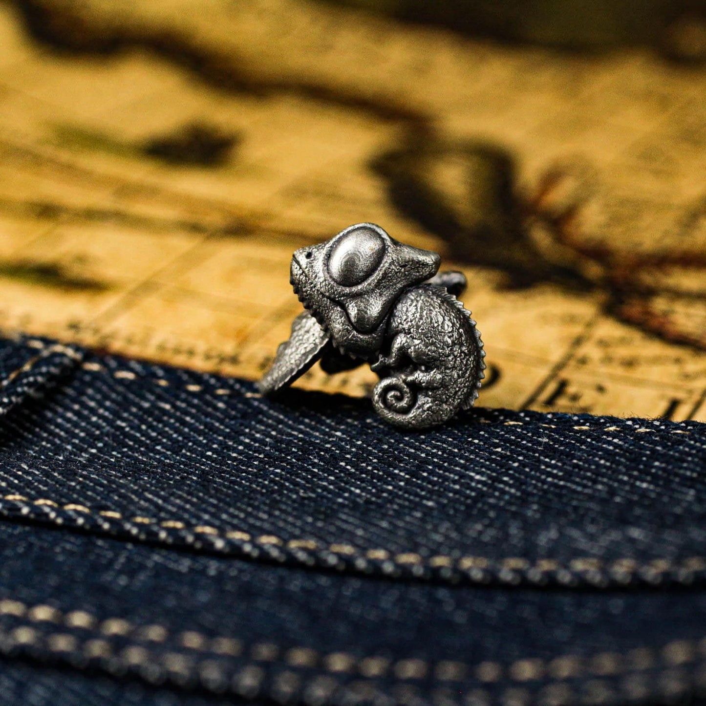 Chameleon Cufflinks, 925 Silver Handmade