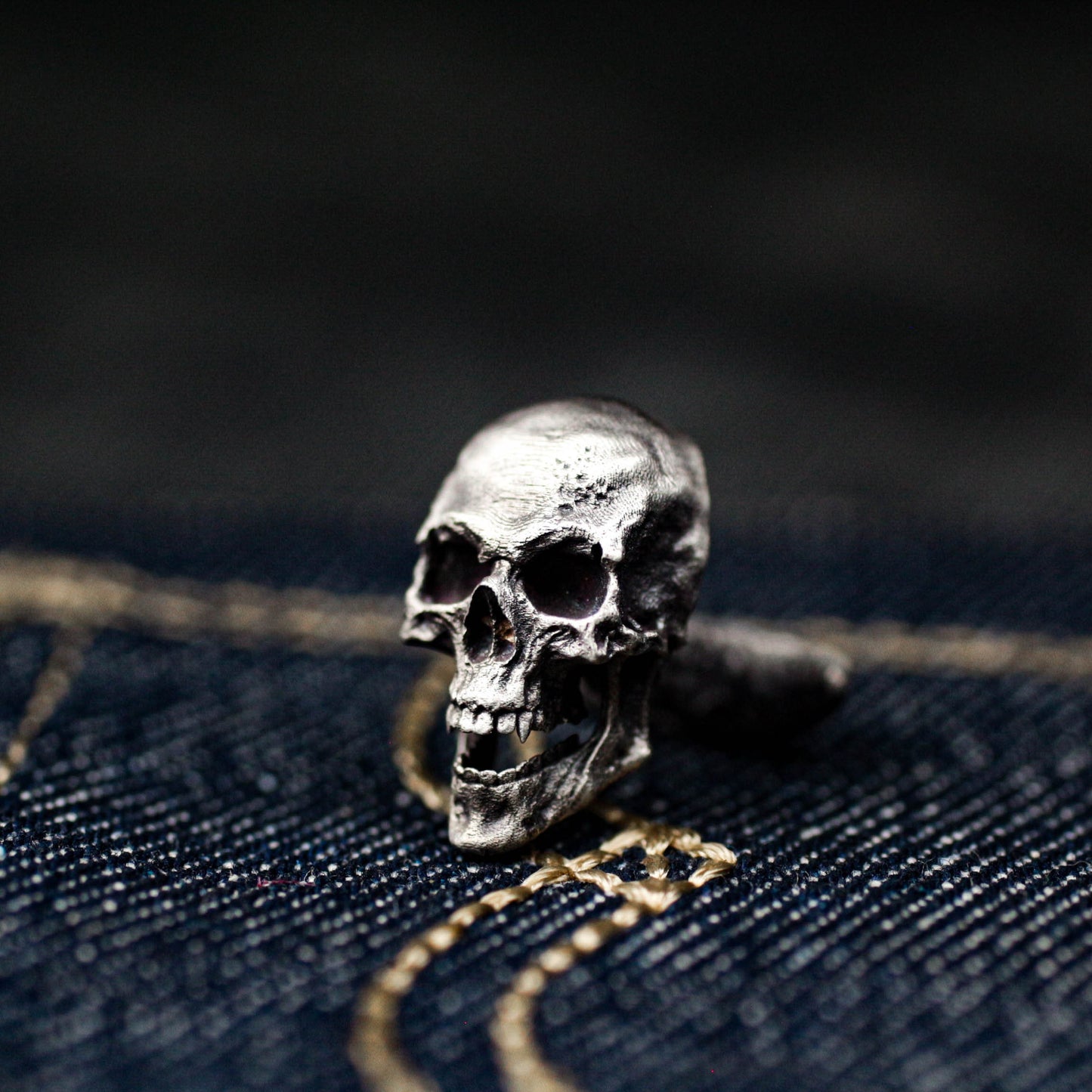 Biker Skull Cufflinks - Gothic Rock Style 925 Silver Handmade