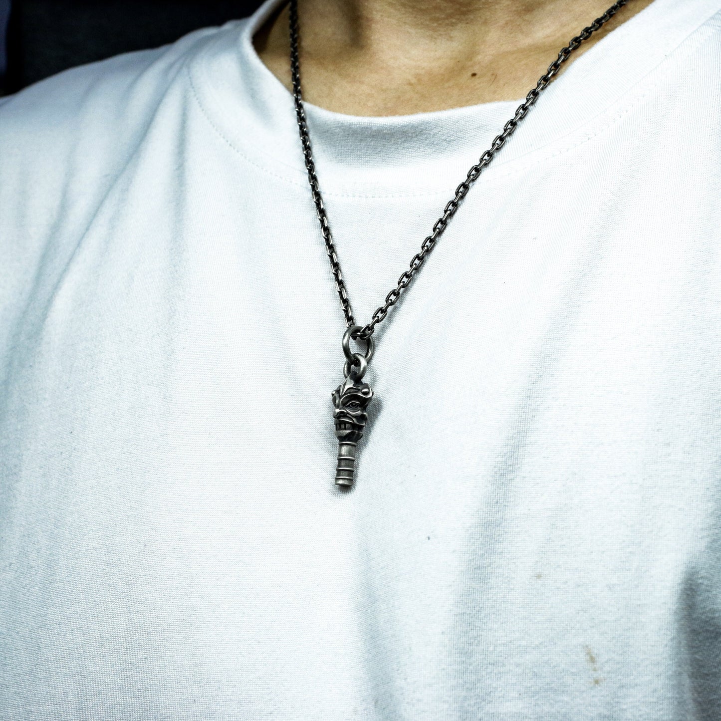 Ram Head Key Pendant ¨C 925 Silver Handmade