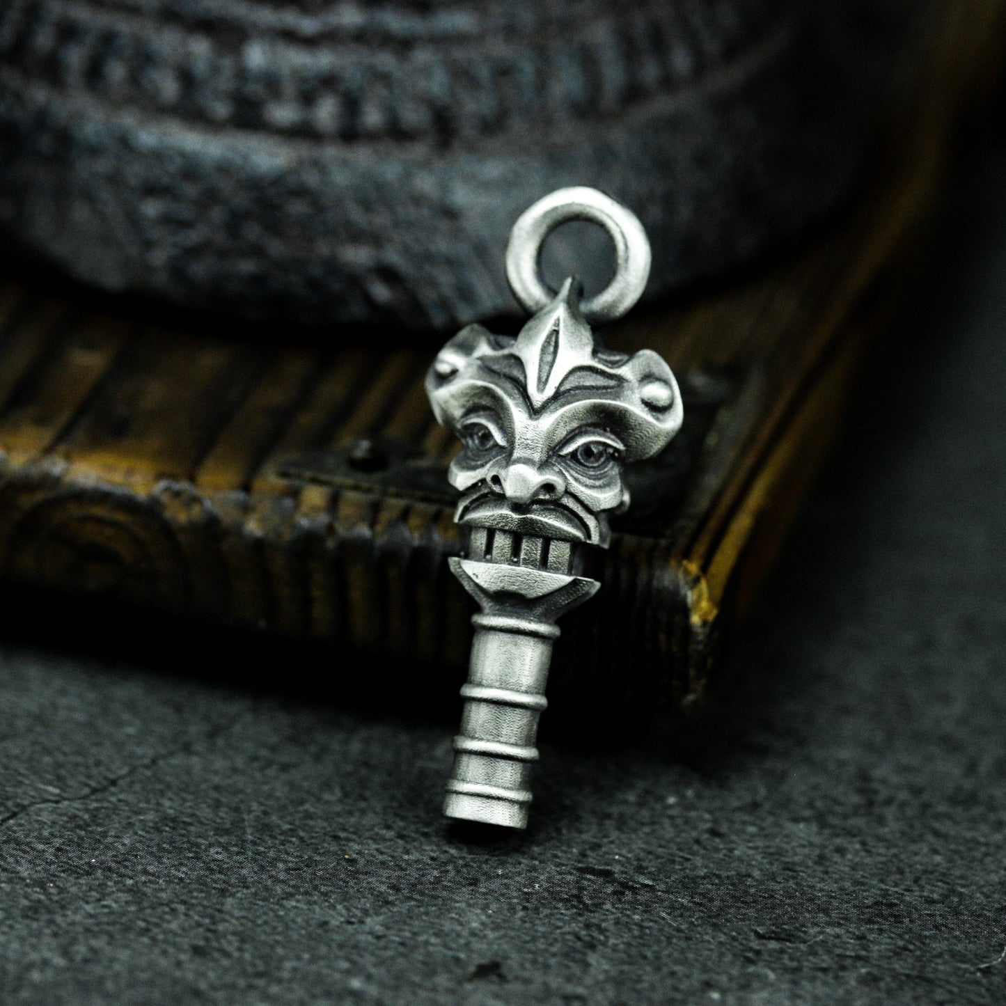 Ram Head Key Pendant ¨C 925 Silver Handmade
