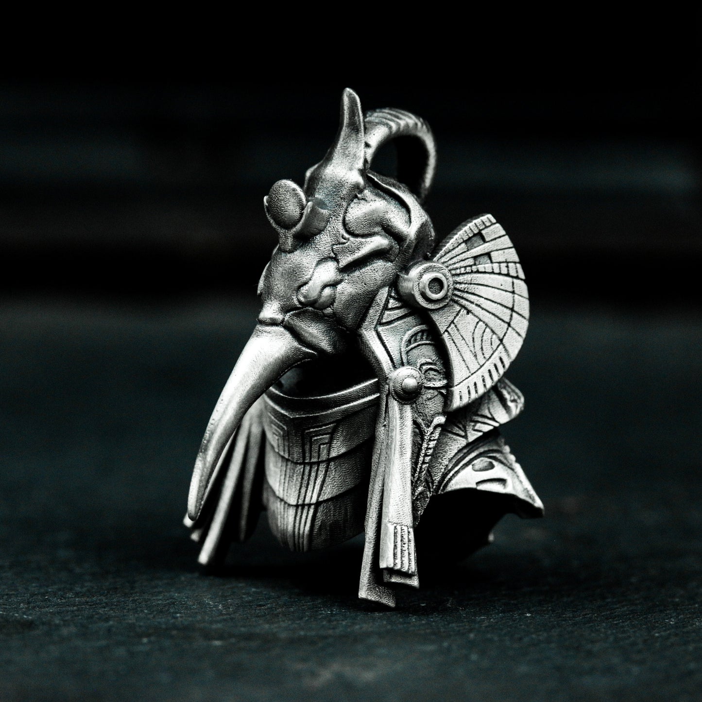 Thoth Ibis Pendant with Cybernetic Style - 925 Sterling Silver Handmade