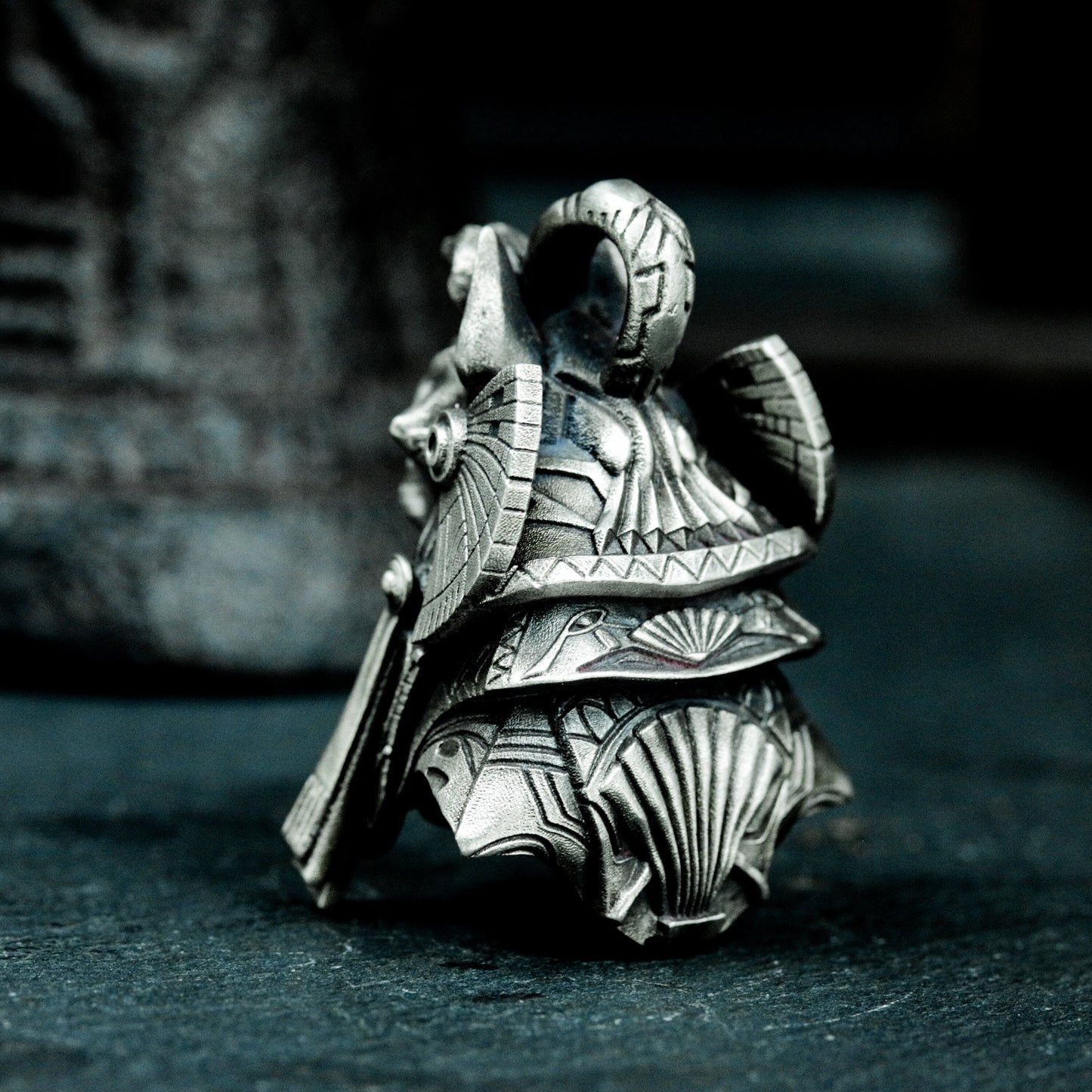 Bastet Warrior Pendant with Futuristic Armor - 925 Sterling Silver Handmade