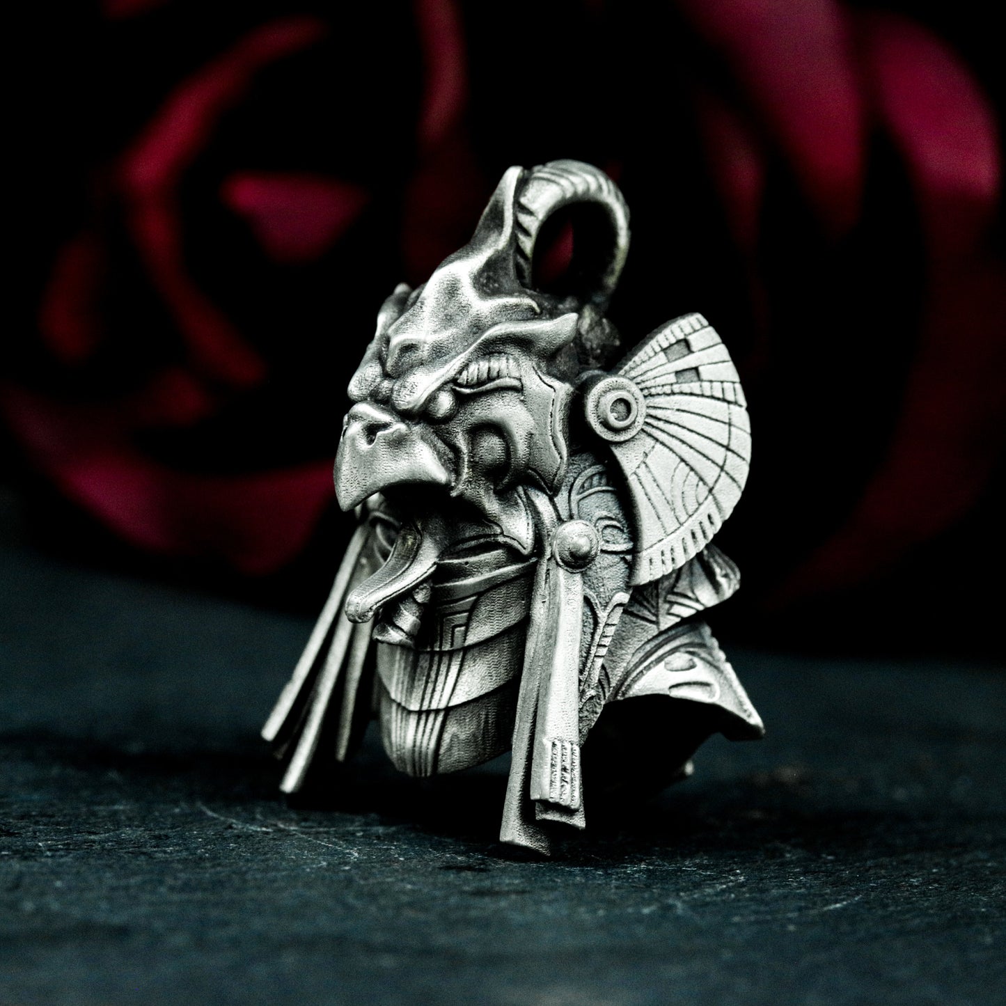 Horus Falcon Pendant with Armored Detail - 925 Sterling Silver Handmade