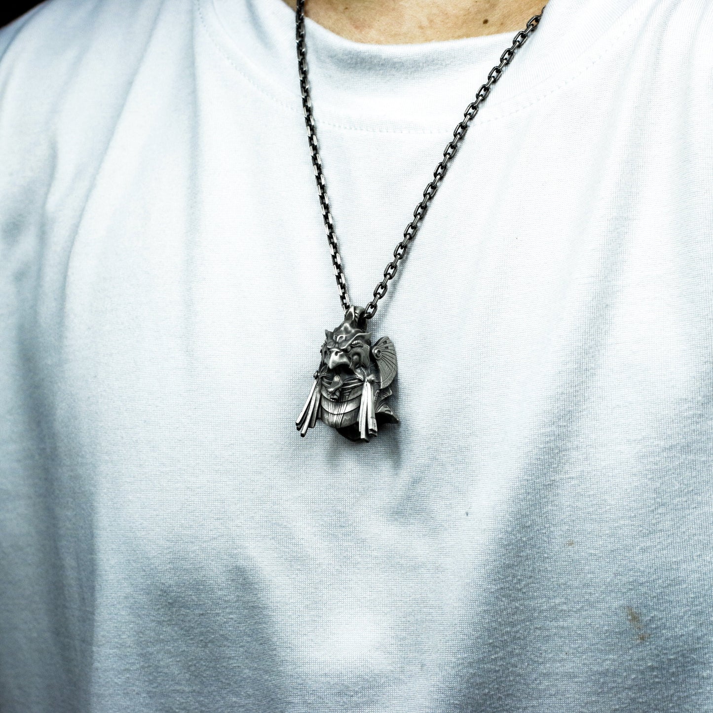 Horus Falcon Pendant with Armored Detail - 925 Sterling Silver Handmade