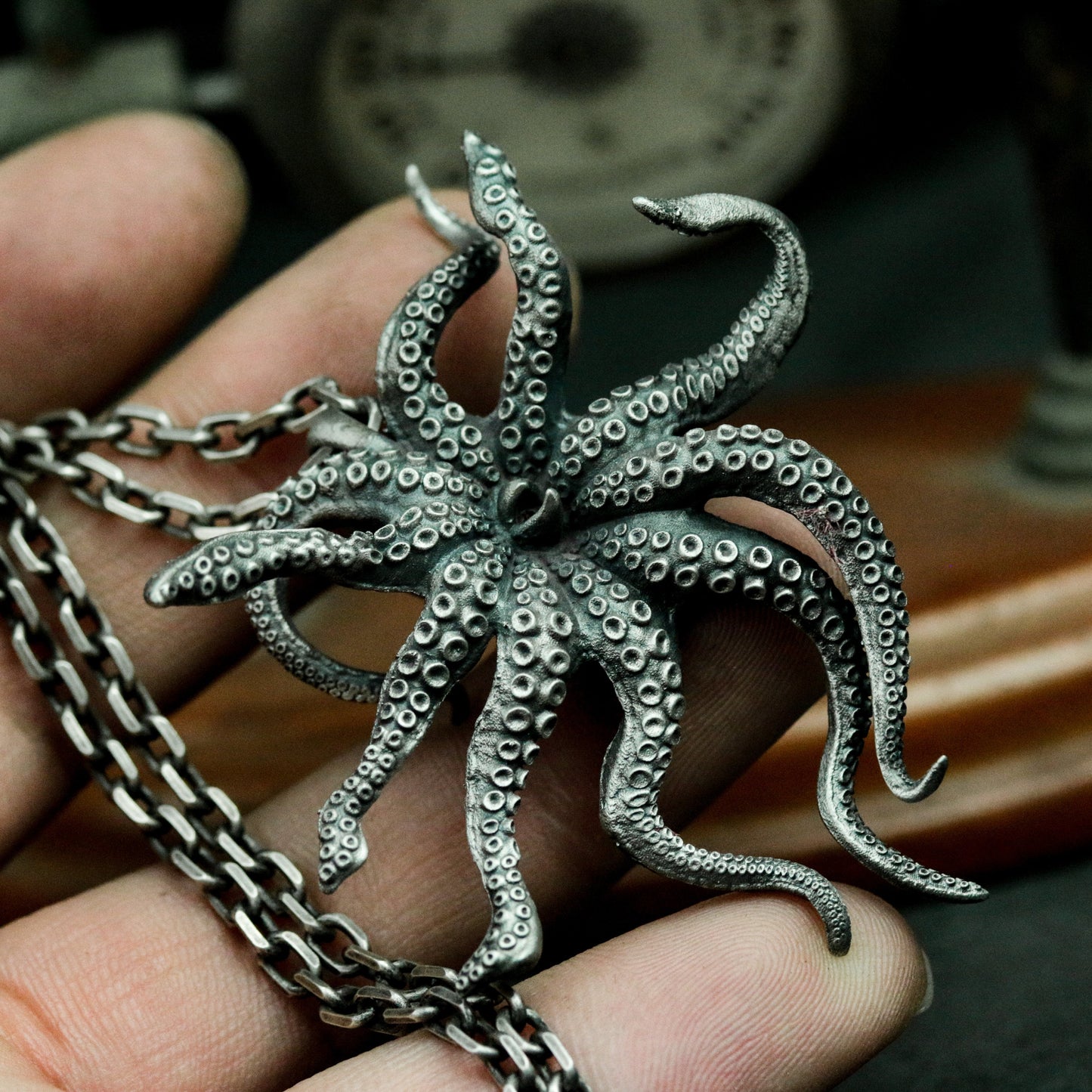 Octopus Pendant - 925 Silver Handmade Deep Sea Creature