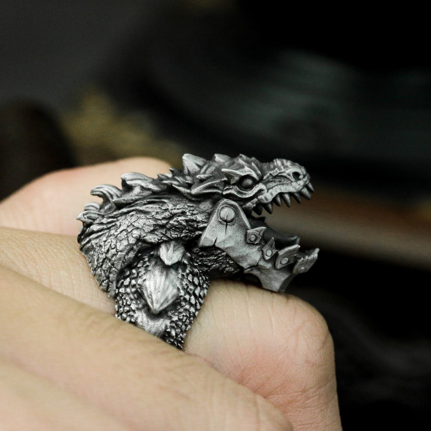 Tyrannosaurus Bone Ring - 925 Sterling Silver Handmade