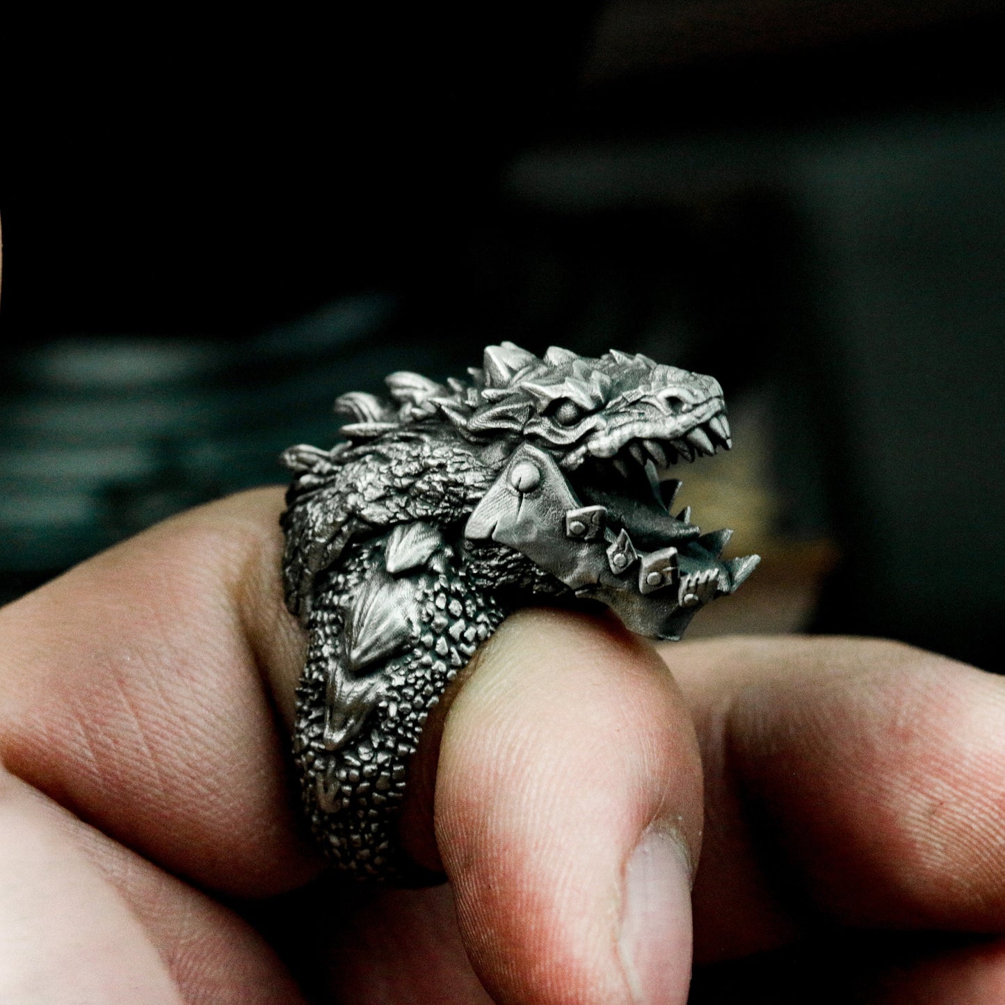 Tyrannosaurus Bone Ring - 925 Sterling Silver Handmade