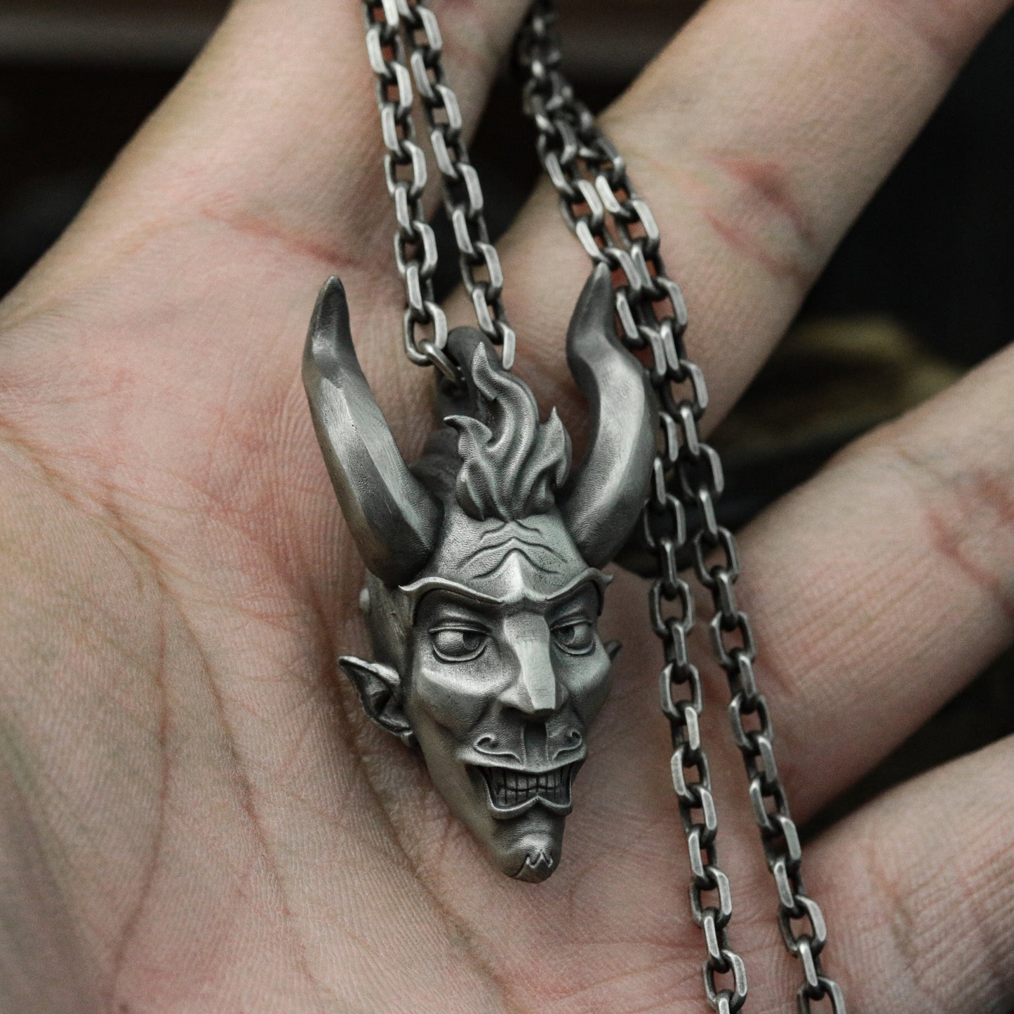 Weird Satan Pendant - 925 Silver Handmade