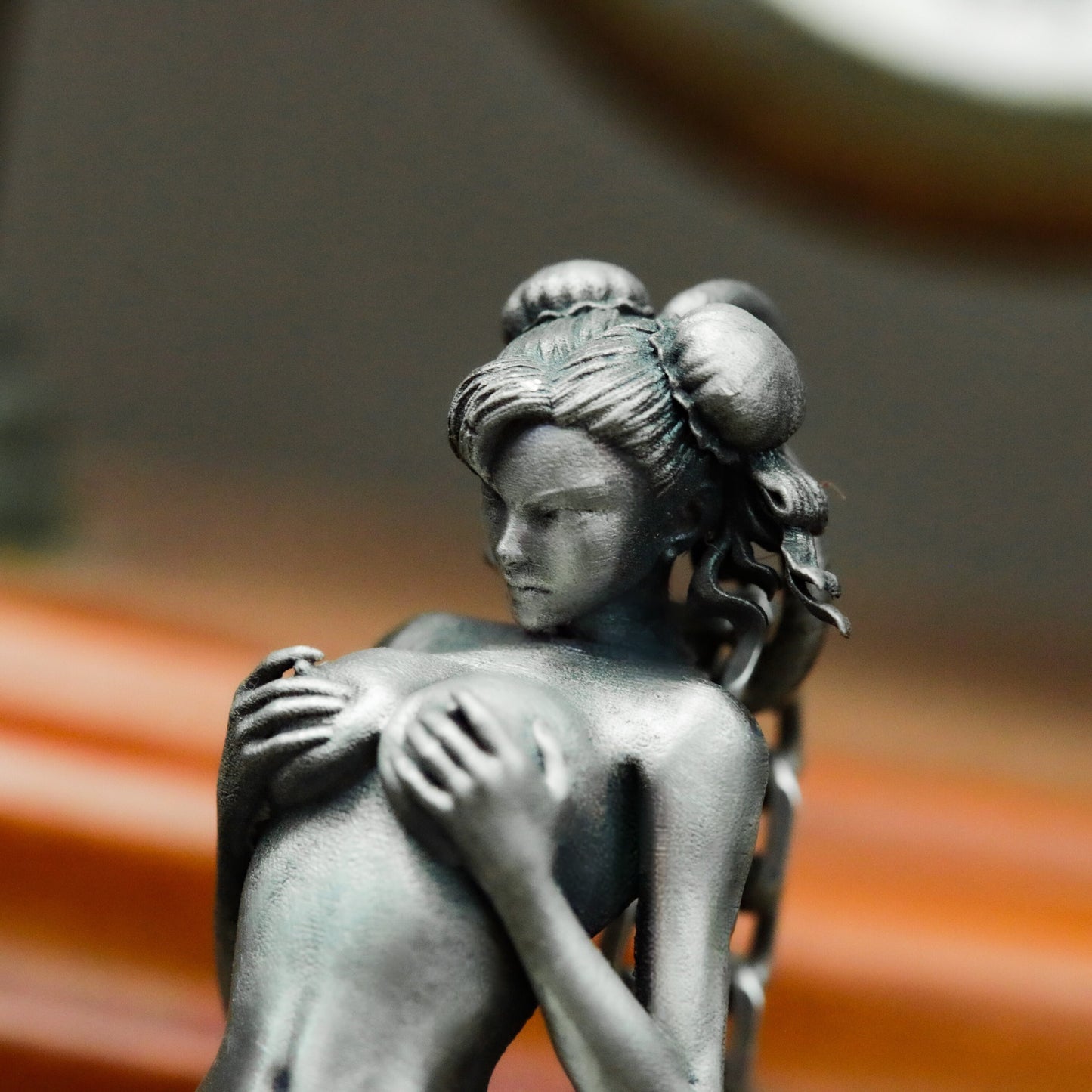 Kneeling Nude Elf Woman Pendant ¨C 925 Sterling Silver Handmade