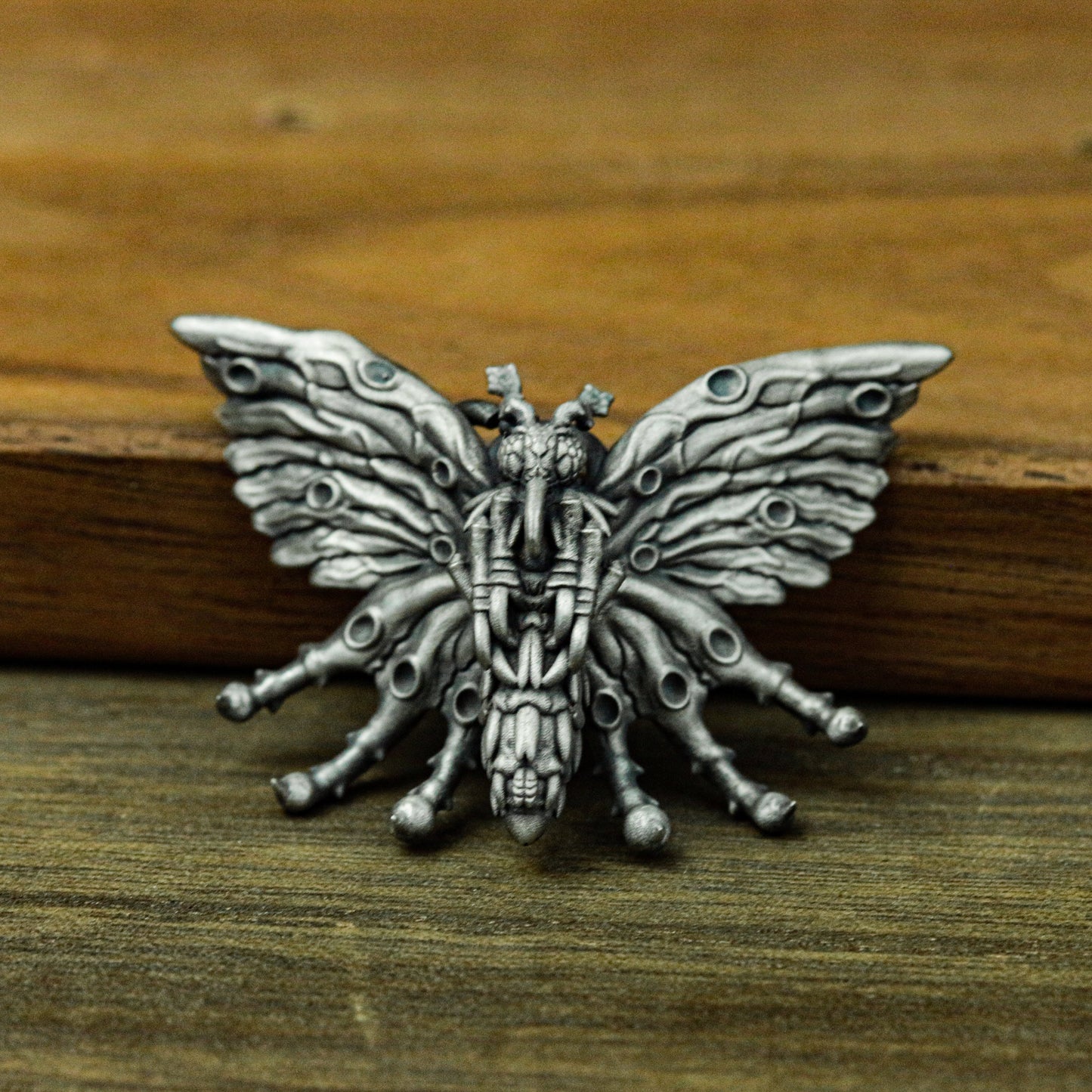 Death Moth Pendant ¨C Handmade 925 Silver Gothic Insect Necklace