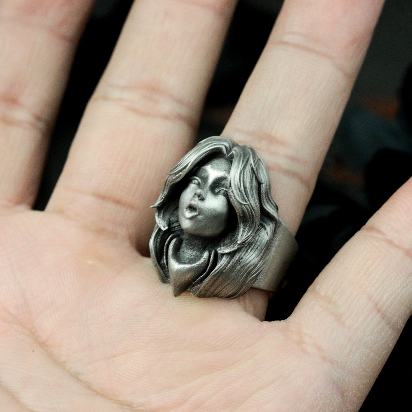 Blowing Woman Ring ¨C 925 Silver Handmade