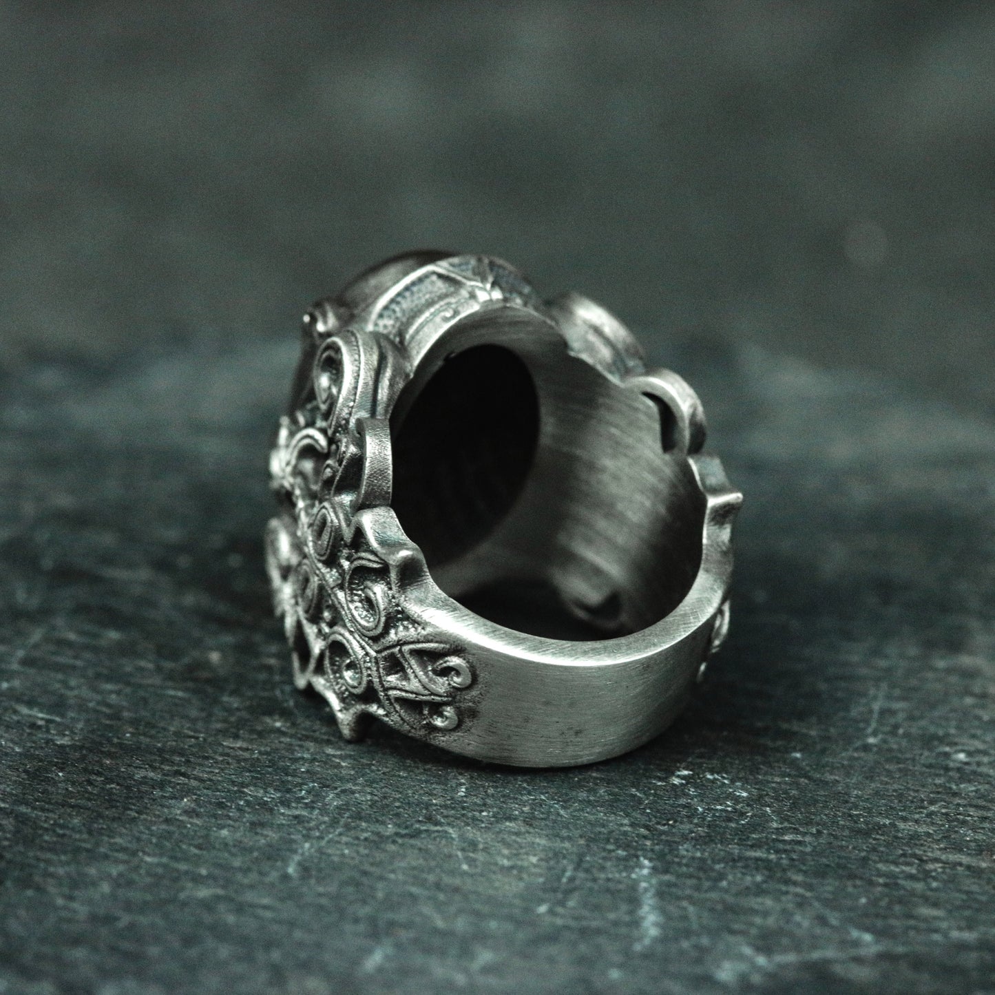 Taotie Texture Ring - 925 Silver Handmade
