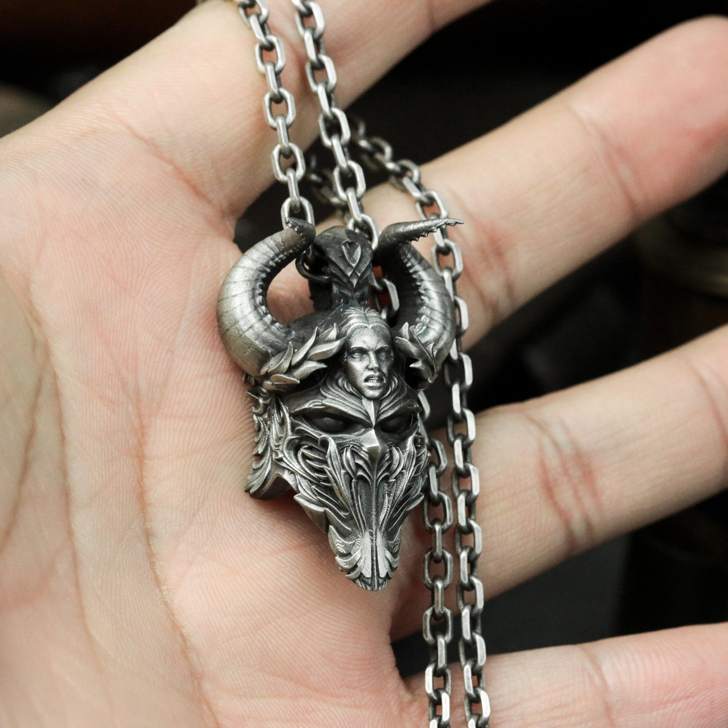 Horned Elder Pendant ¨C 925 Silver Handmade