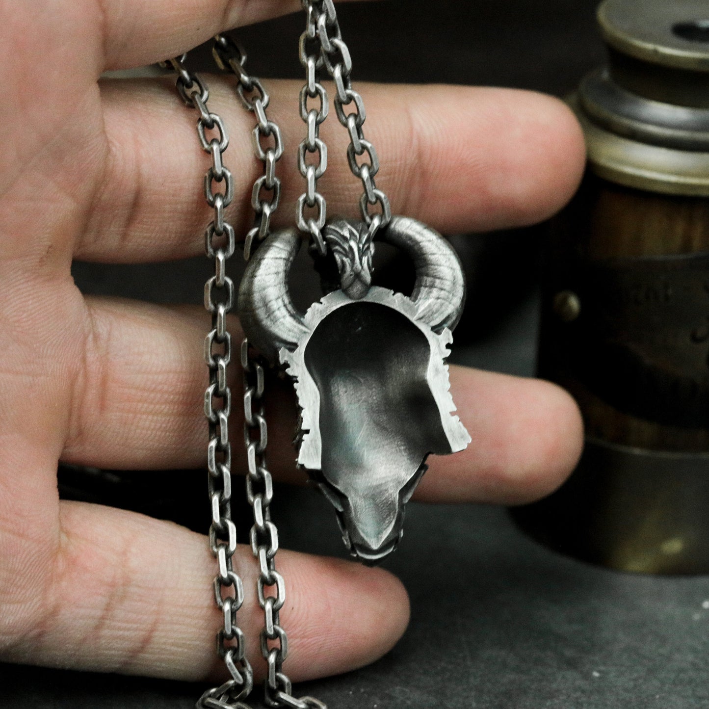 Horned Elder Pendant ¨C 925 Silver Handmade