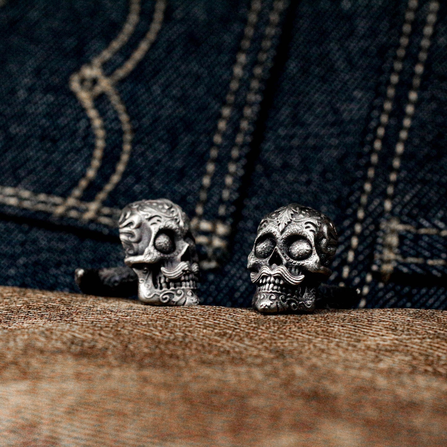 Mexican Gangster Sugar Skull Cufflinks - 925 Silver Handmade