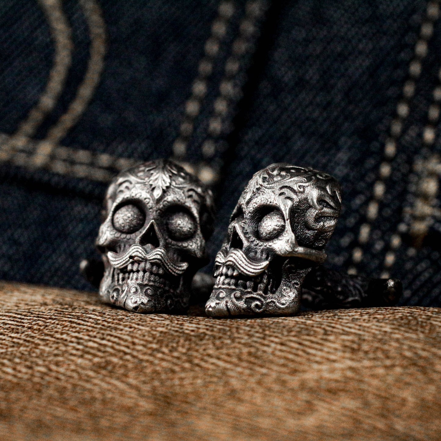 Mexican Gangster Sugar Skull Cufflinks - 925 Silver Handmade
