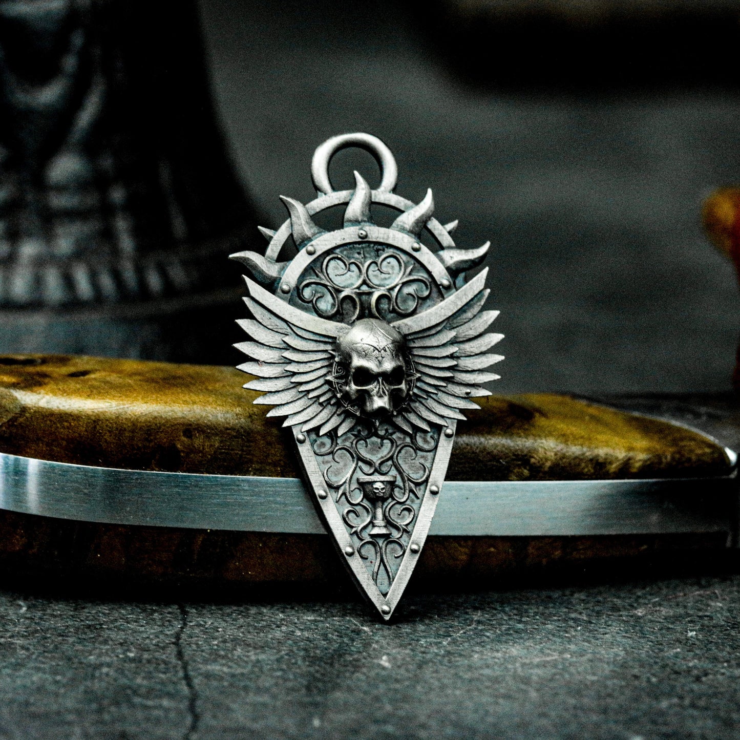 British Mourning Pendant - 925 Silver Handmade