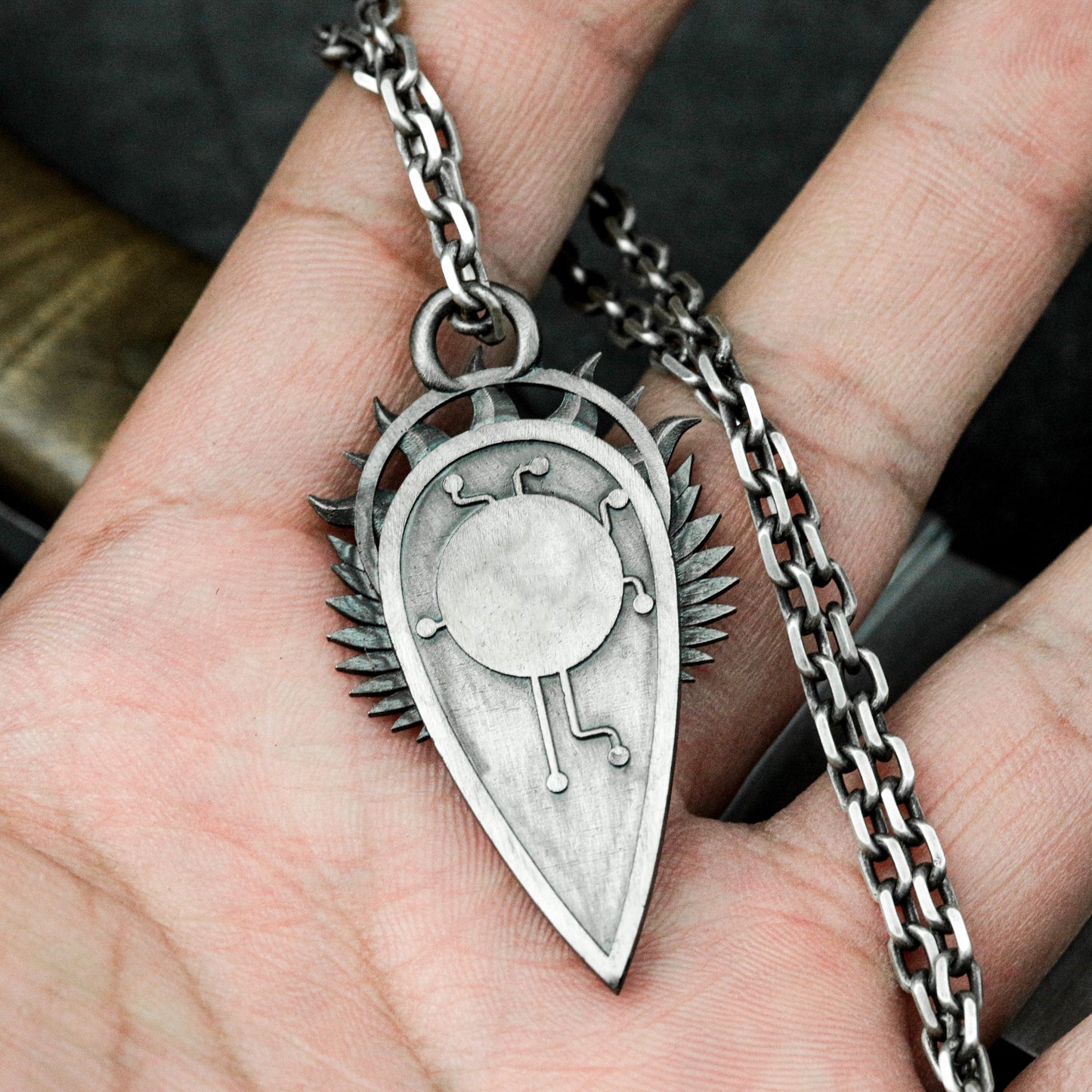 British Mourning Pendant - 925 Silver Handmade