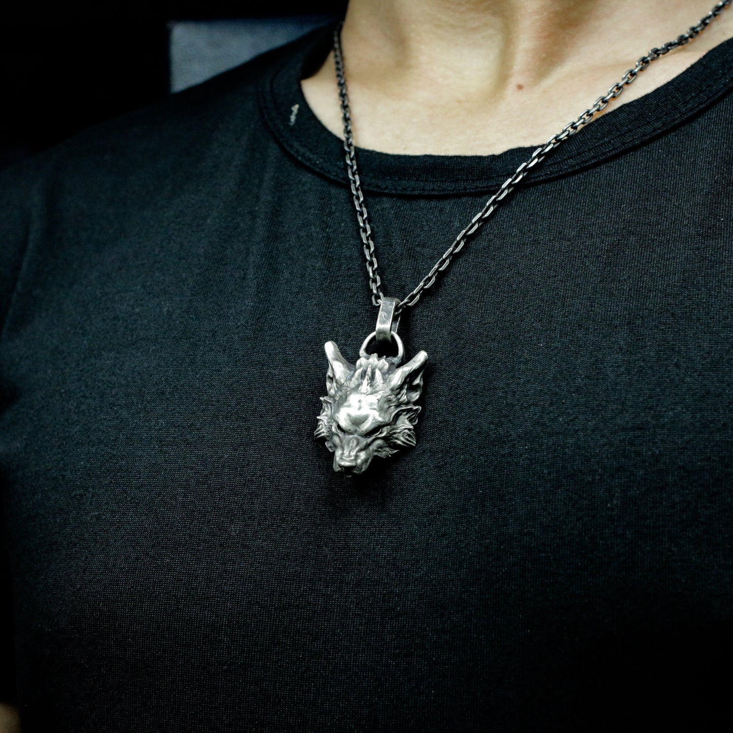 Wolf King Mask Pendant - 925 Silver Handmade