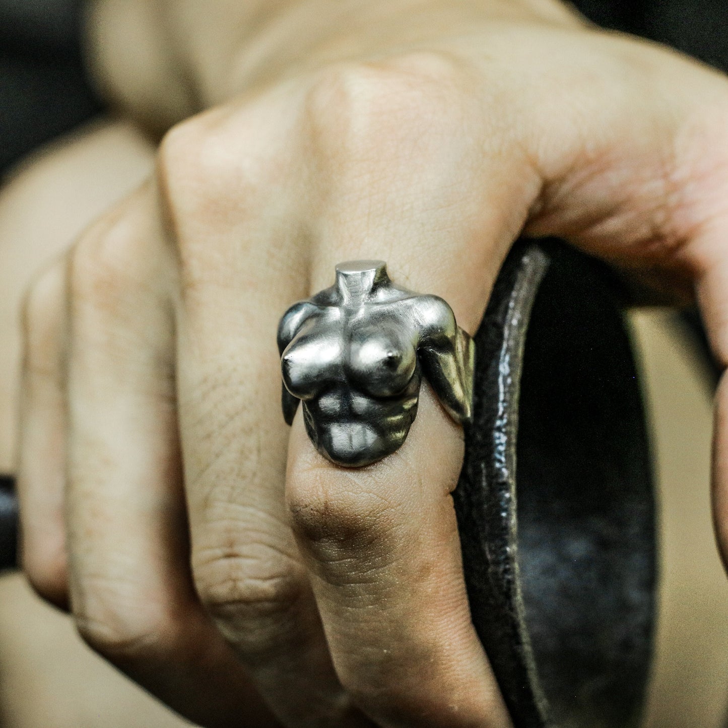 Nude Bodybuilder Ring - 925 Silver Handmade