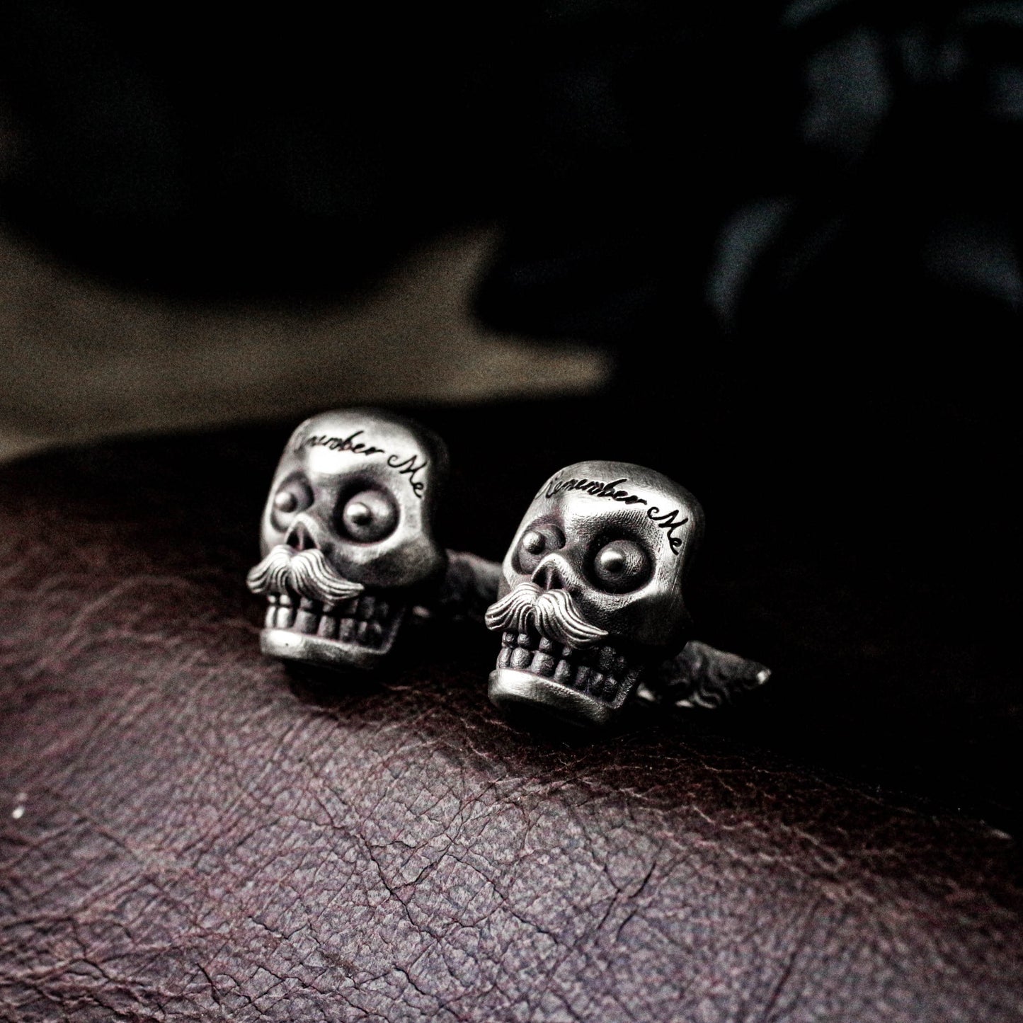 Gothic Baroque Skull Cufflinks - Vintage Design 925 Silver Handmade