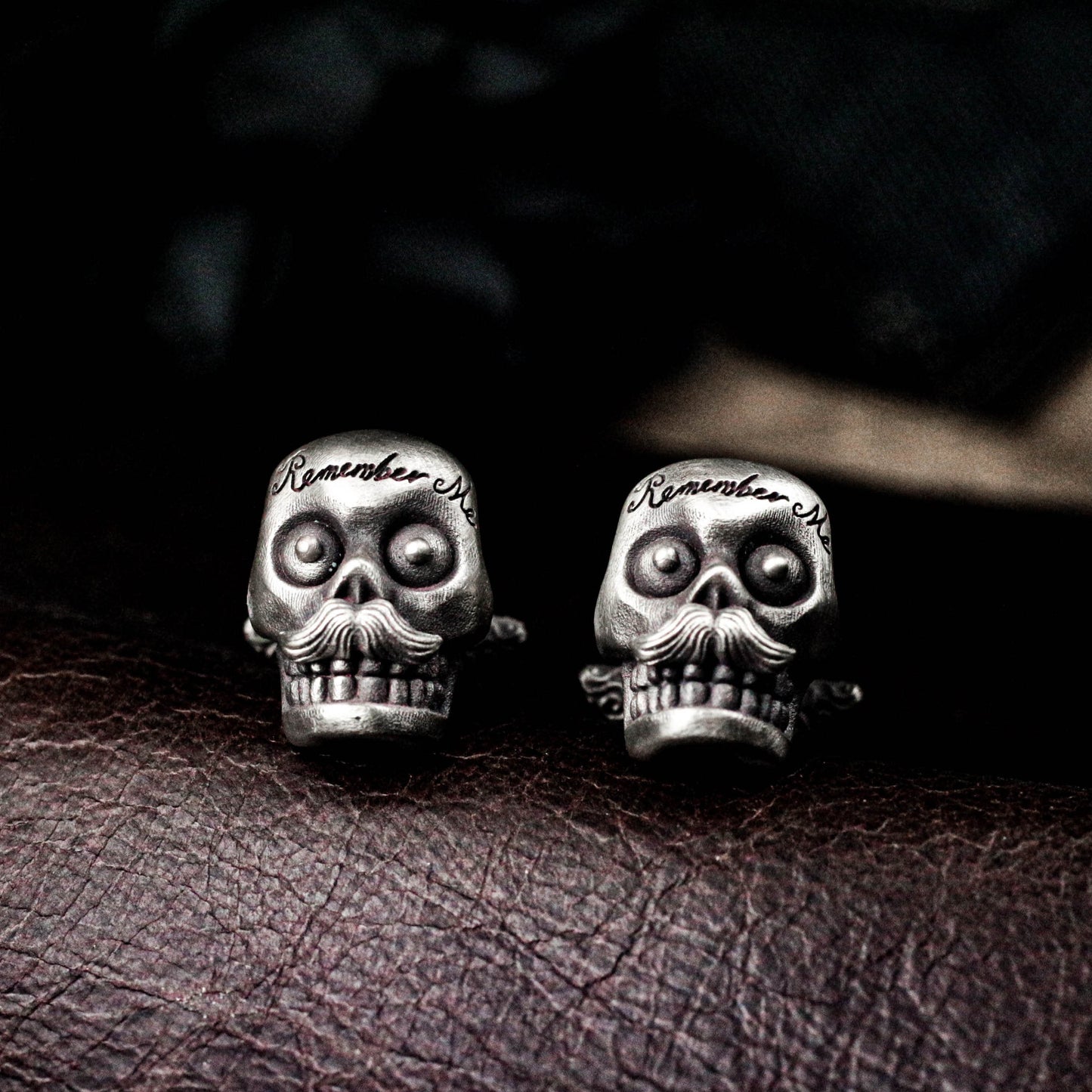 Gothic Baroque Skull Cufflinks - Vintage Design 925 Silver Handmade