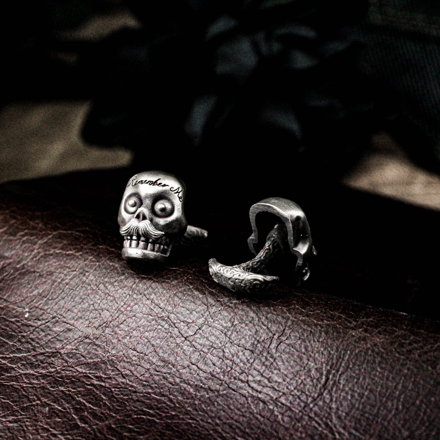 Gothic Baroque Skull Cufflinks - Vintage Design 925 Silver Handmade