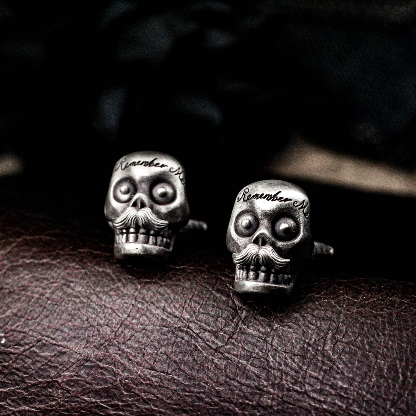 Gothic Baroque Skull Cufflinks - Vintage Design 925 Silver Handmade