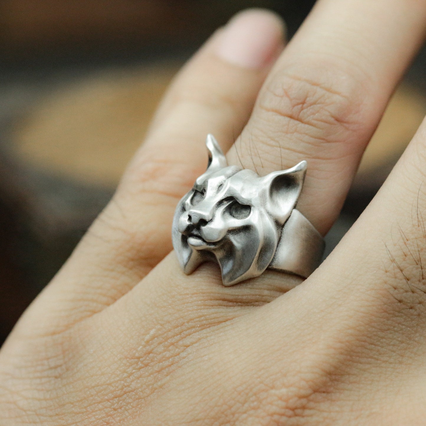 Wolf Minimalist Ring ¨C 925 Silver Handmade