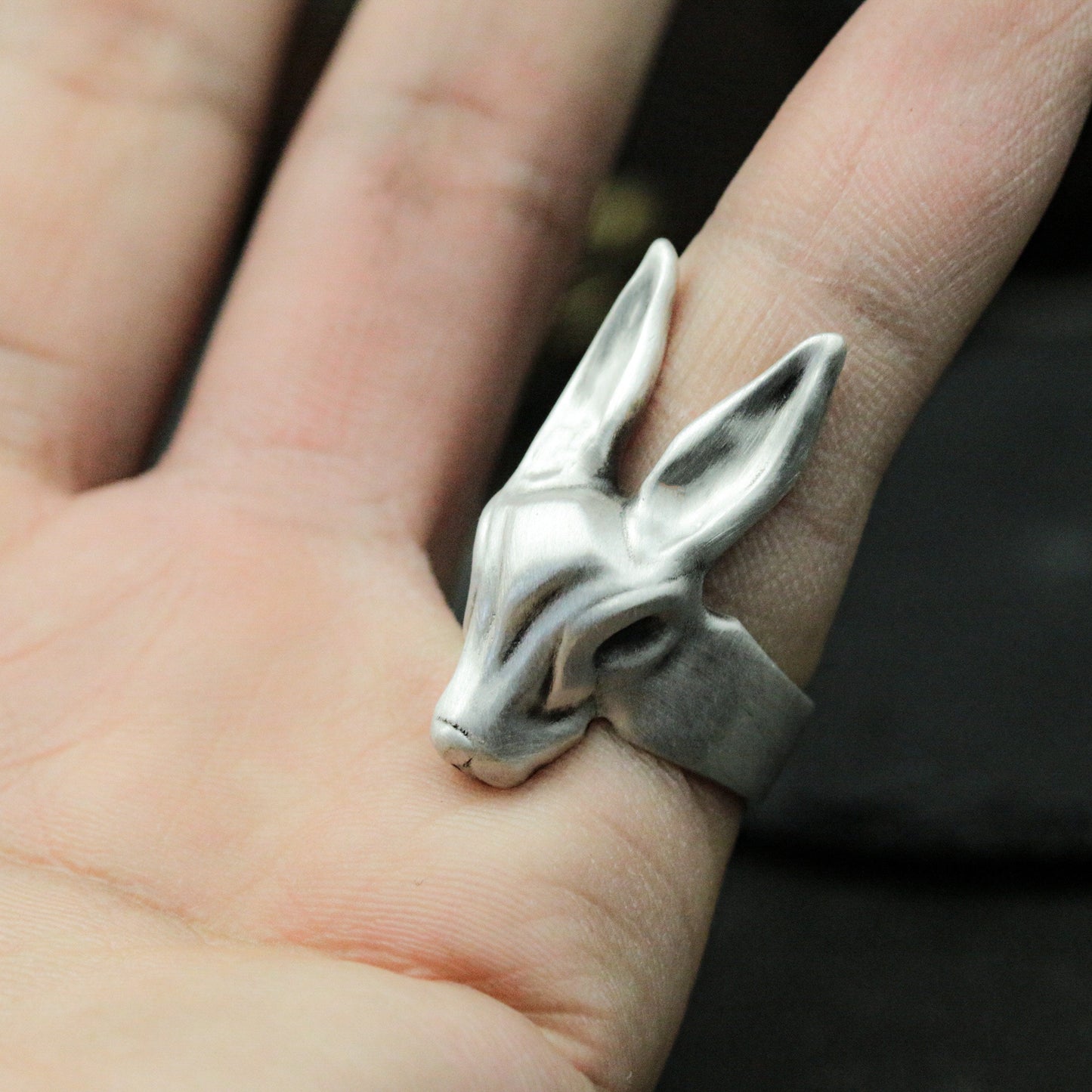 Rabbit Minimalist Ring ¨C 925 Silver Handmade