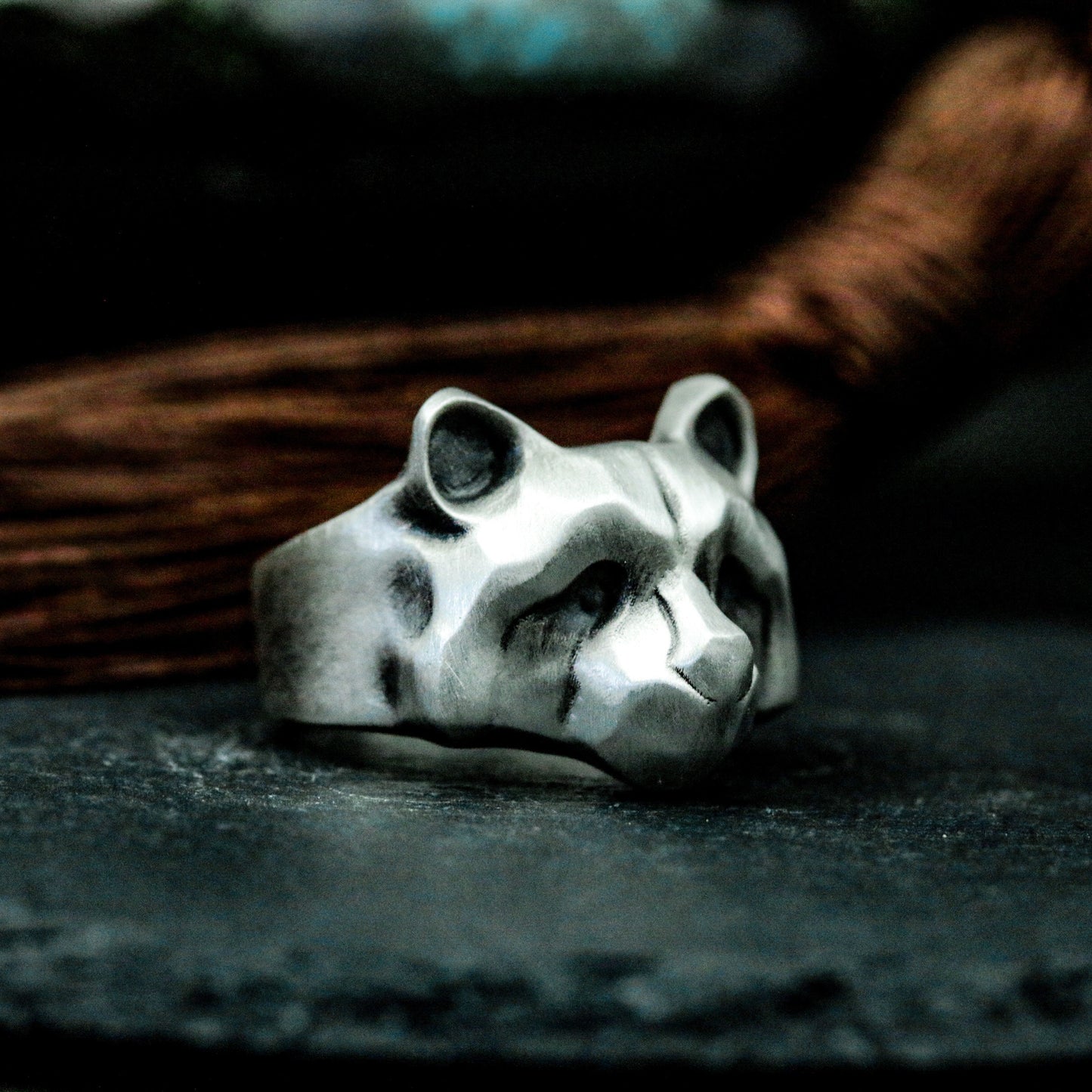 Raccoon Minimalist Ring ¨C 925 Silver Handmade