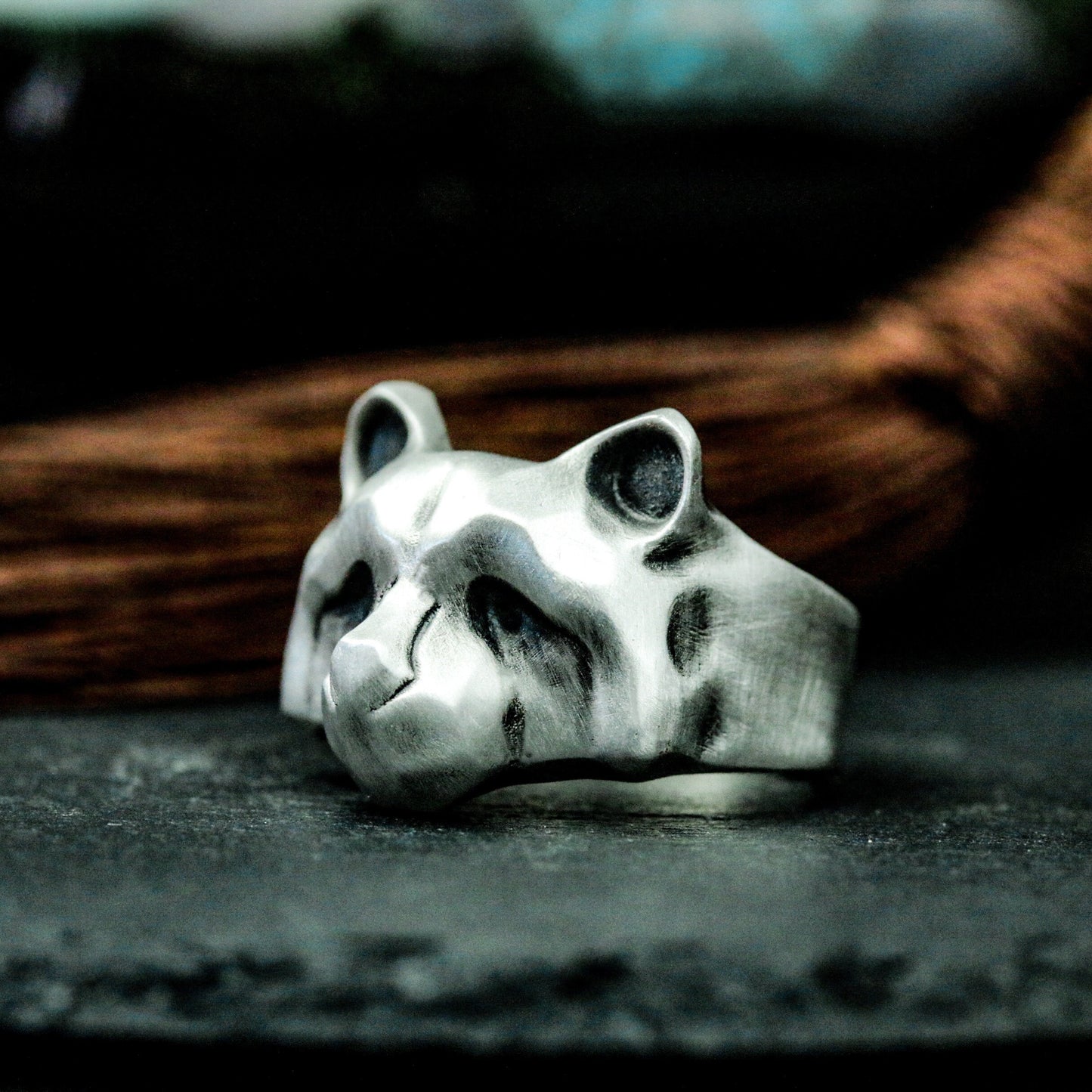 Raccoon Minimalist Ring ¨C 925 Silver Handmade