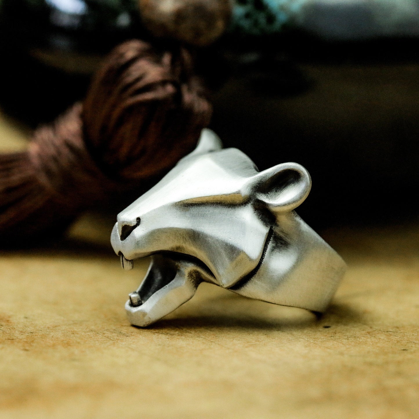 Bear Minimalist Ring ¨C 925 Silver Handmade