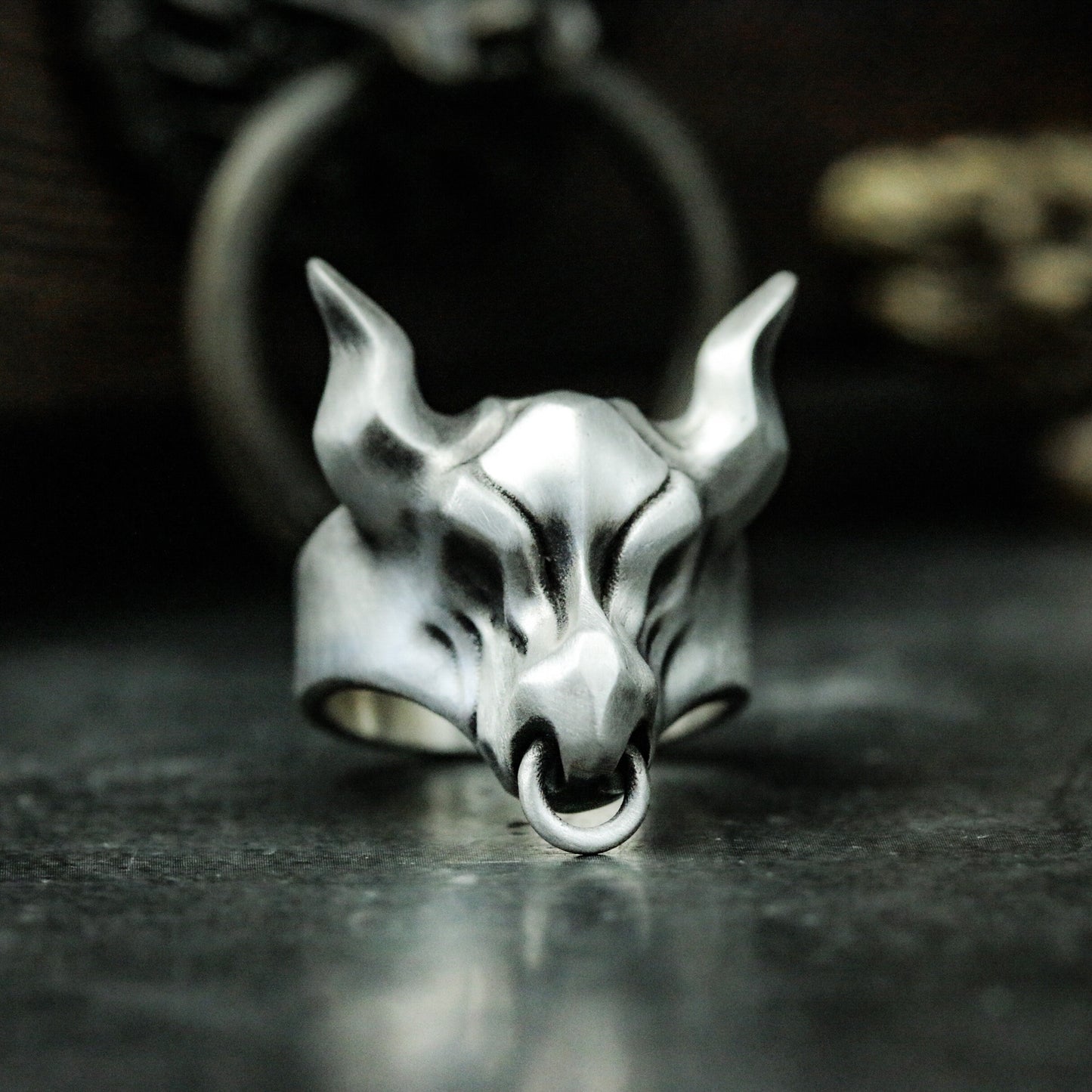 Bull Minimalist Ring ¨C 925 Silver Handmade
