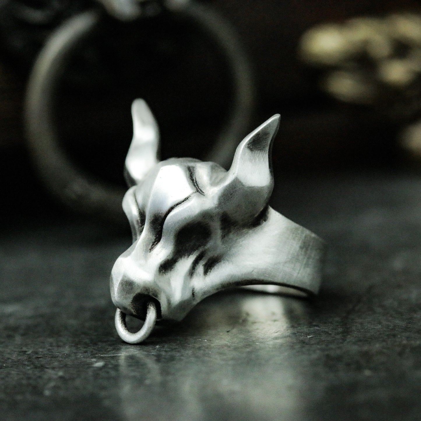 Bull Minimalist Ring ¨C 925 Silver Handmade