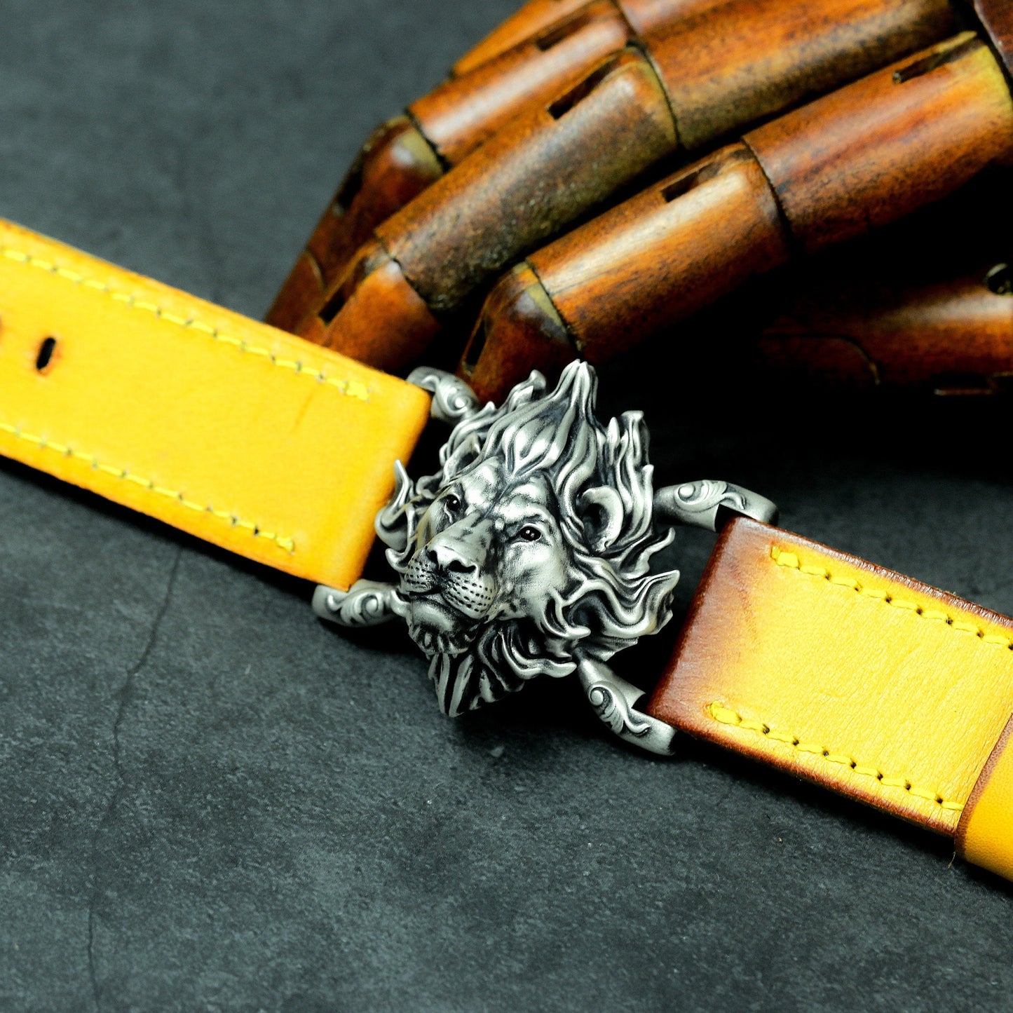 Lion Head Bracelet ¨C Handmade 925 Silver King of Jungle Wristband
