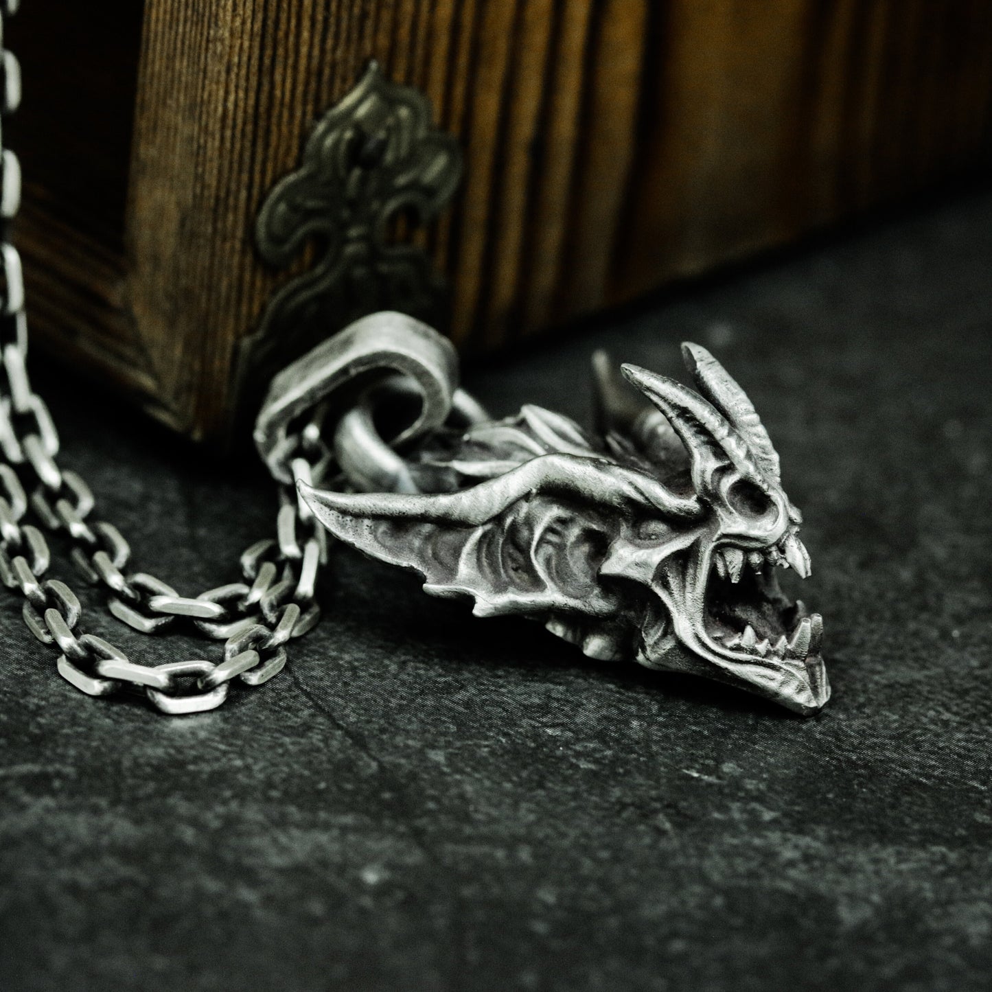 Snarling Beast Pendant ¨C 925 Silver Handmade