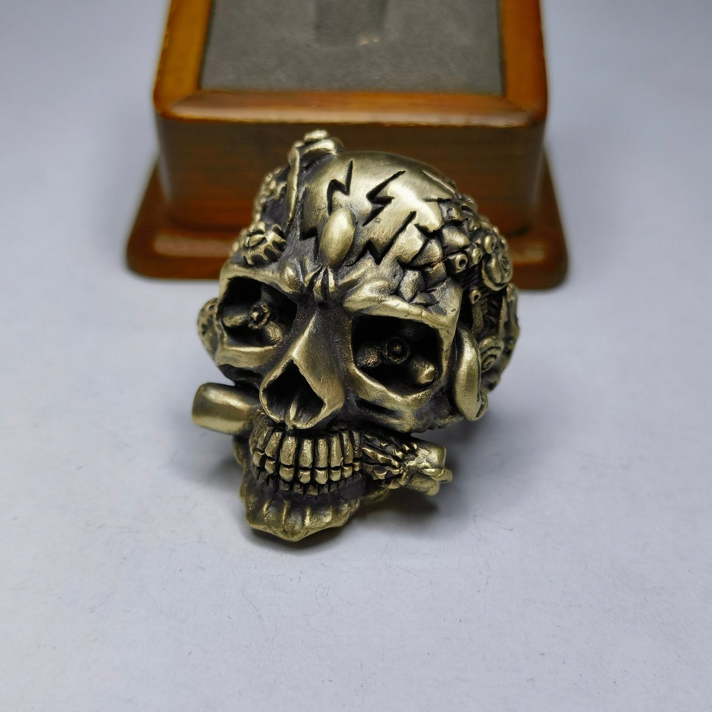 Retro Skull Ring ¨C Handmade 925 Silver Cyberpunk Gothic Band
