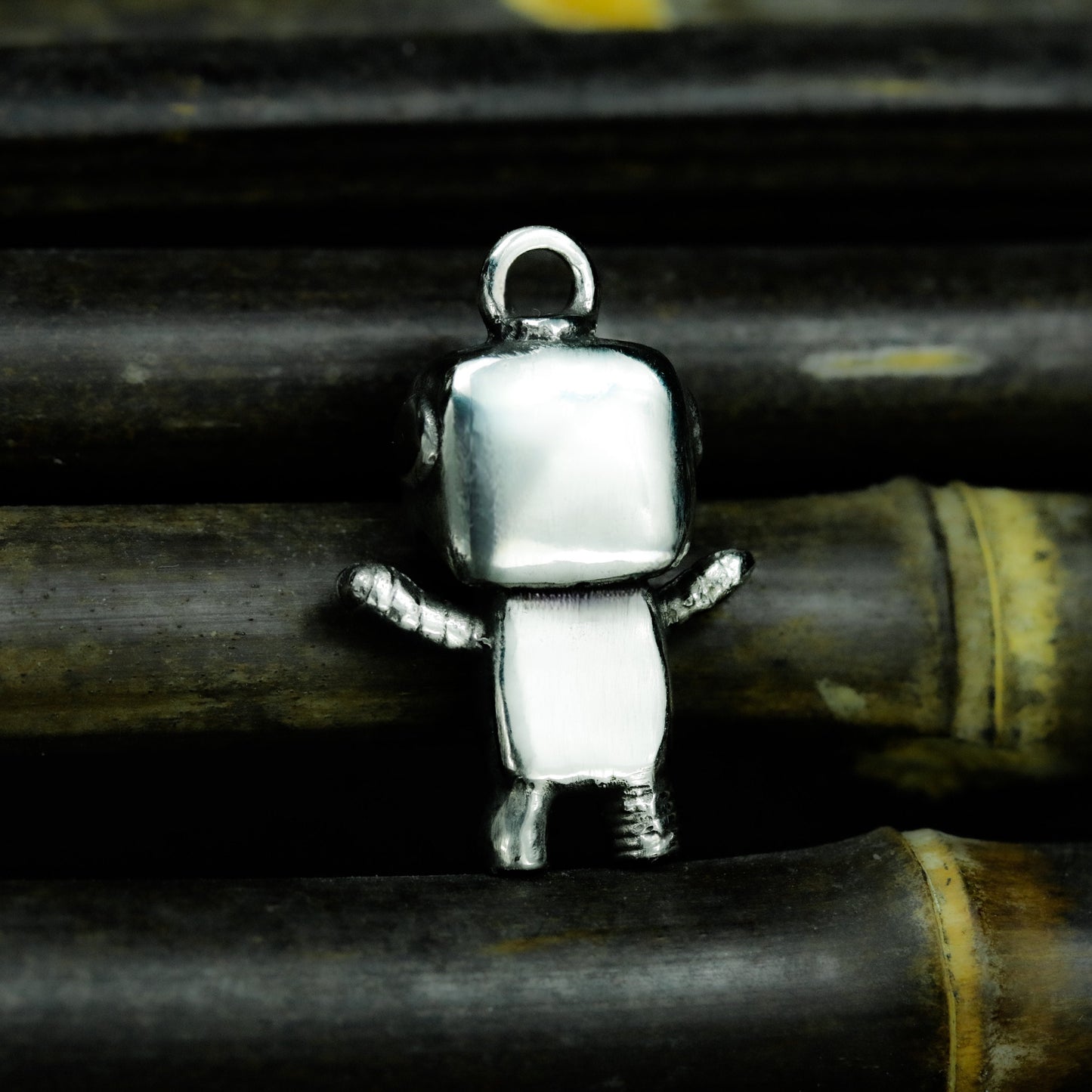 Asymmetric Robot Pendant - 925 Silver Handmade