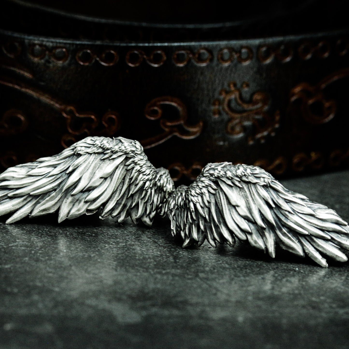 Soaring Wing Ring with Feathered Detail - 925 Sterling Silver Handmade