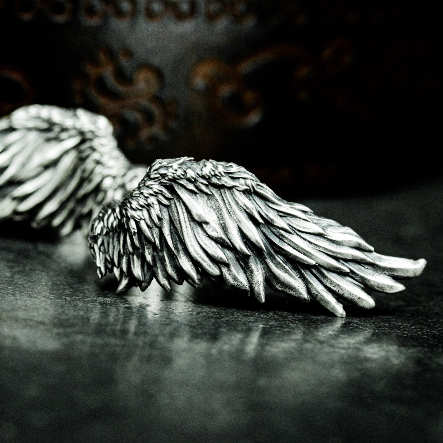 Soaring Wing Ring with Feathered Detail - 925 Sterling Silver Handmade